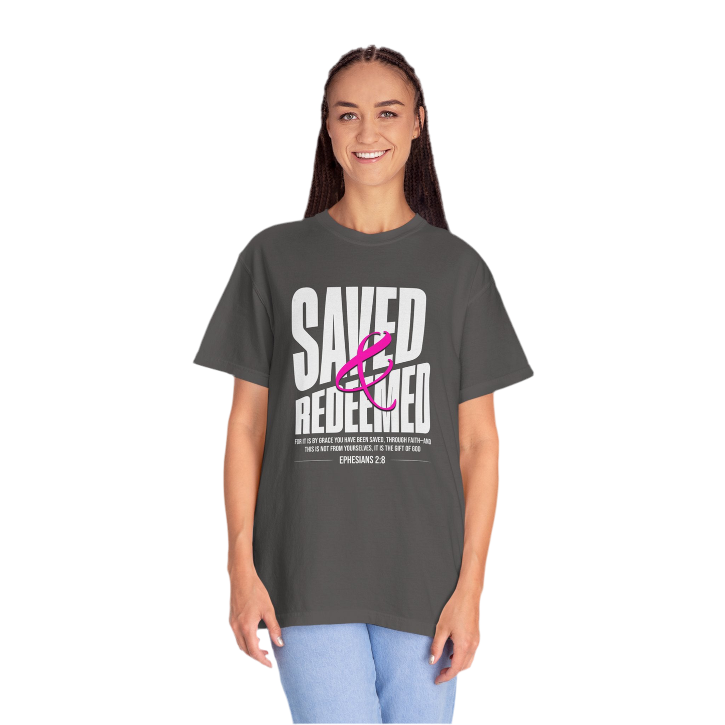 “Saved And Redeemed” Unisex Garment-Dyed T-shirt