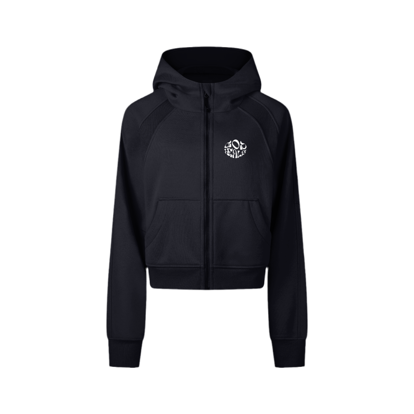 Cropped Zip-Through Hoodie