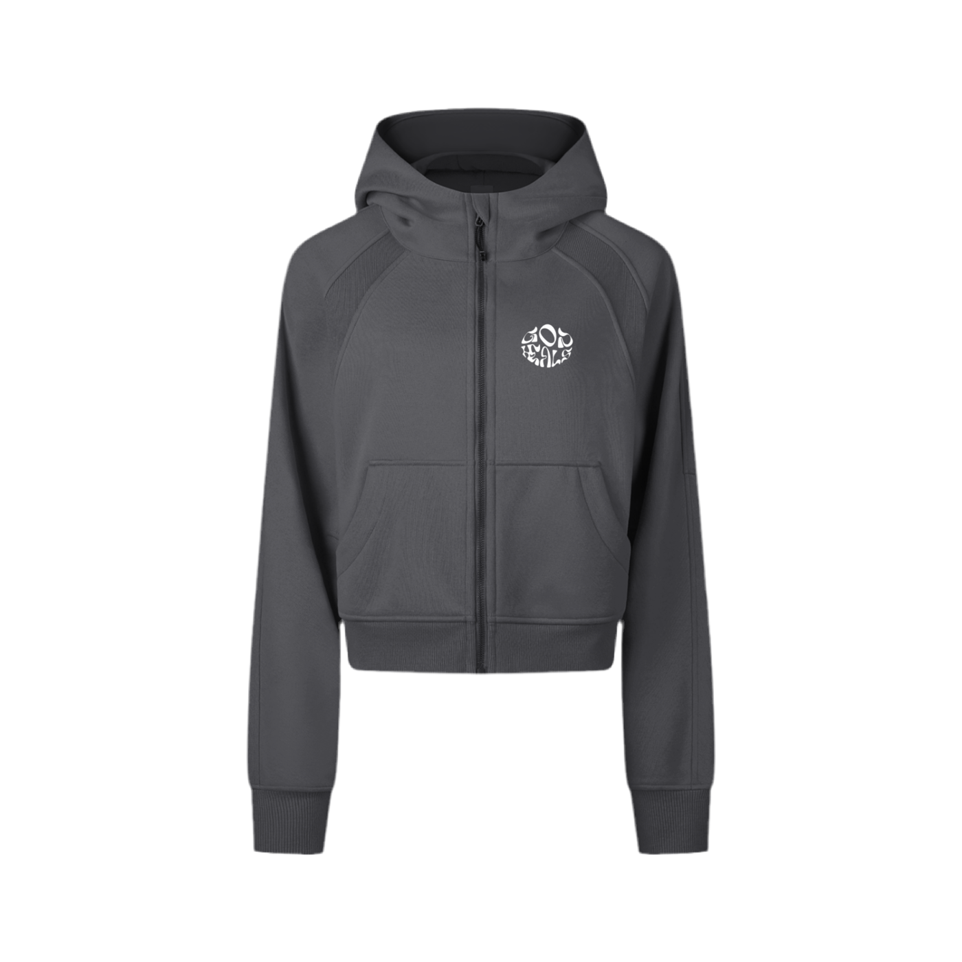 Cropped Zip-Through Hoodie