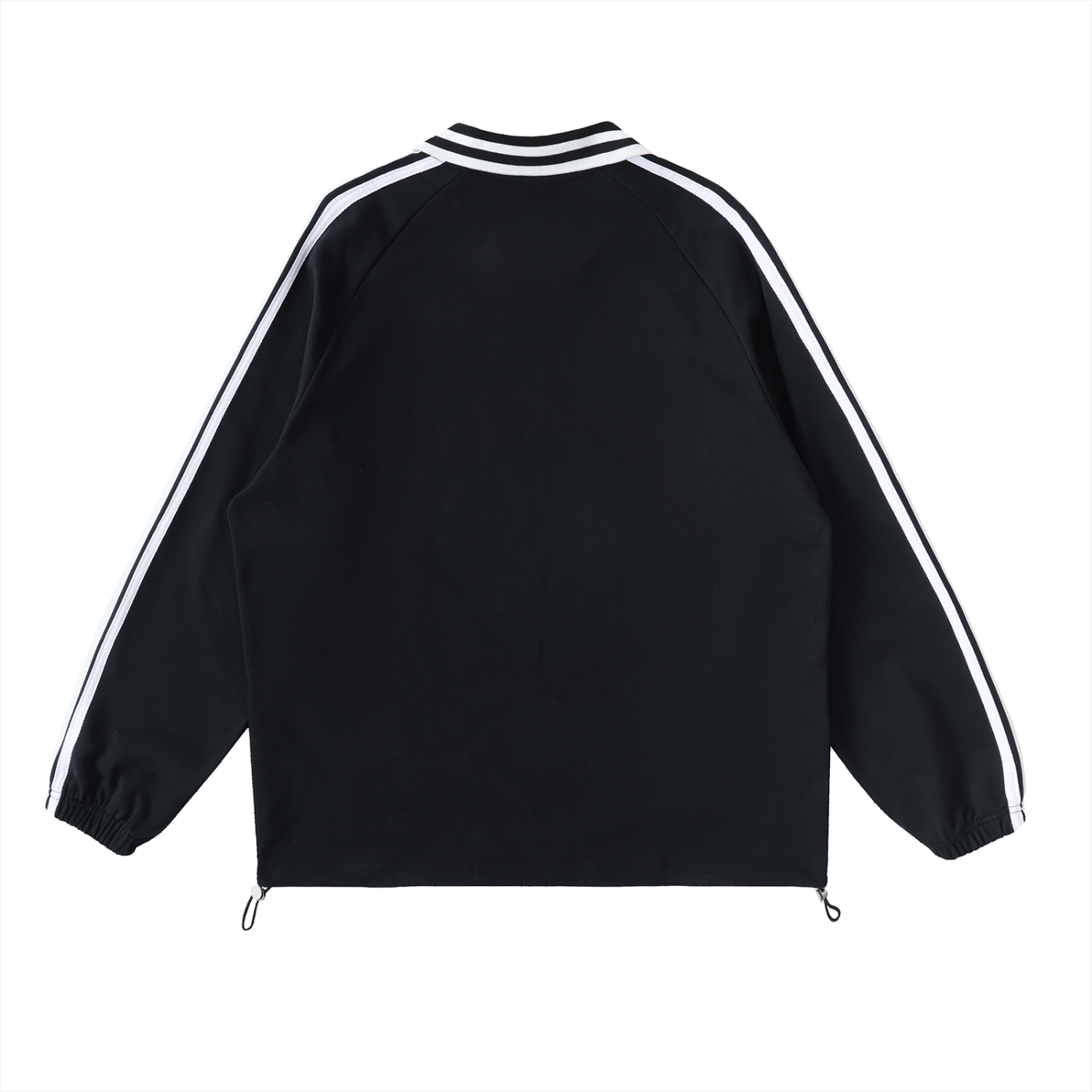 God Heals Contrast Striped Lapel Collar Sweatshirt