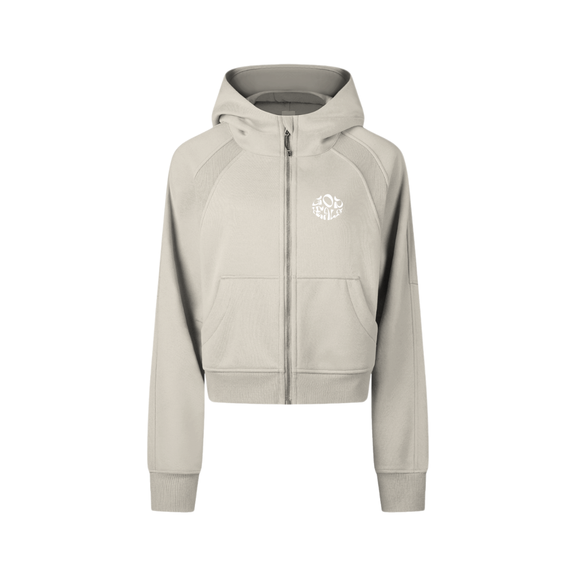 Cropped Zip-Through Hoodie