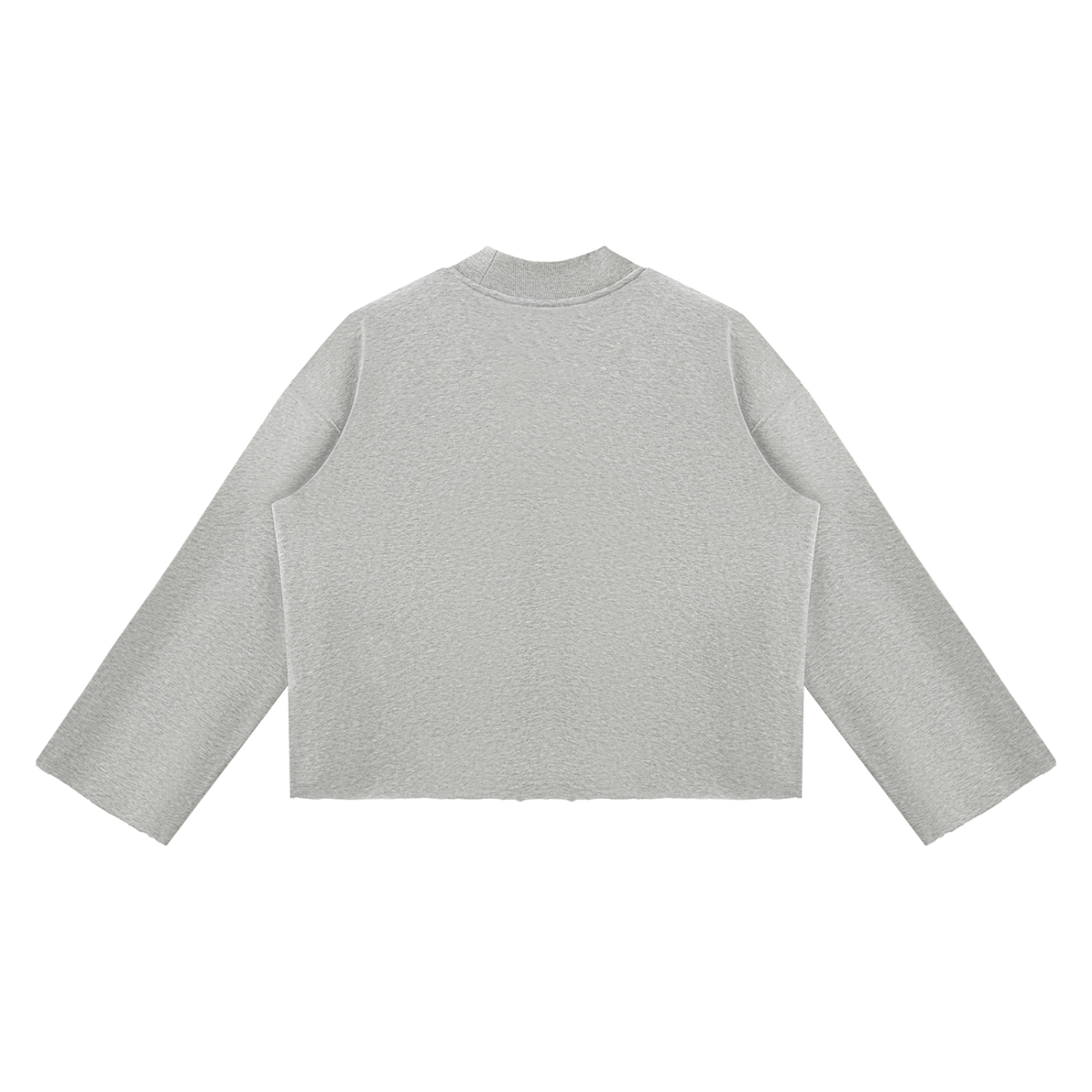 Unisex Mock Neck Raw Edge Boxy Sweatshirt