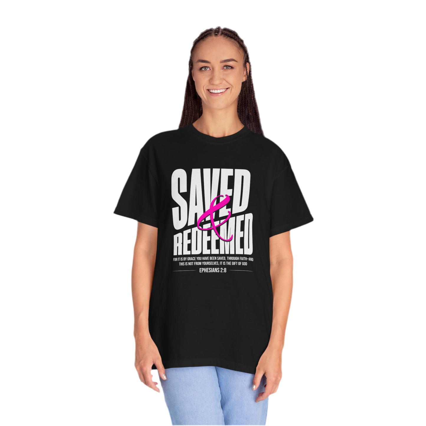 “Saved And Redeemed” Unisex Garment-Dyed T-shirt