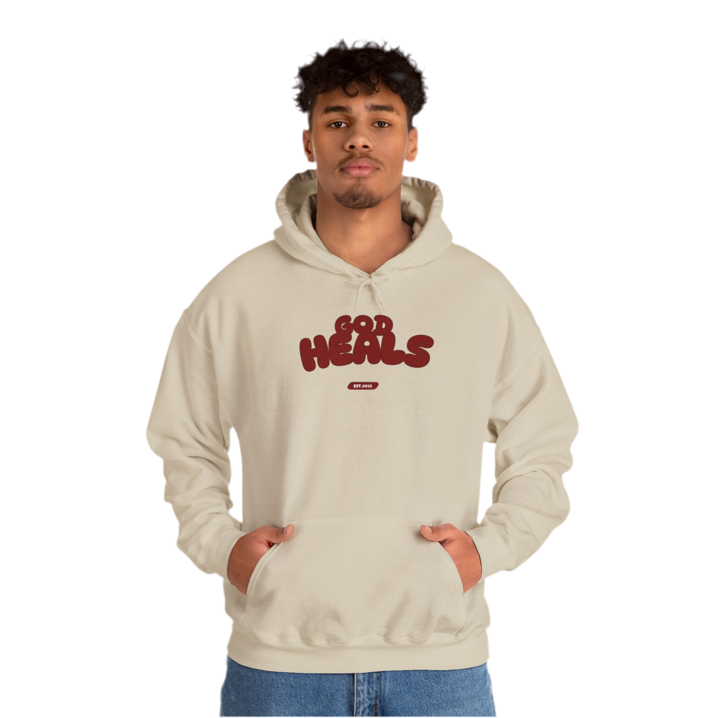 “God Heals” (Maroon Letter Color) Hoodie