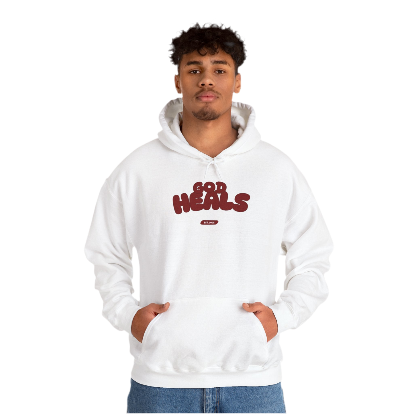 “God Heals” (Maroon Letter Color) Hoodie