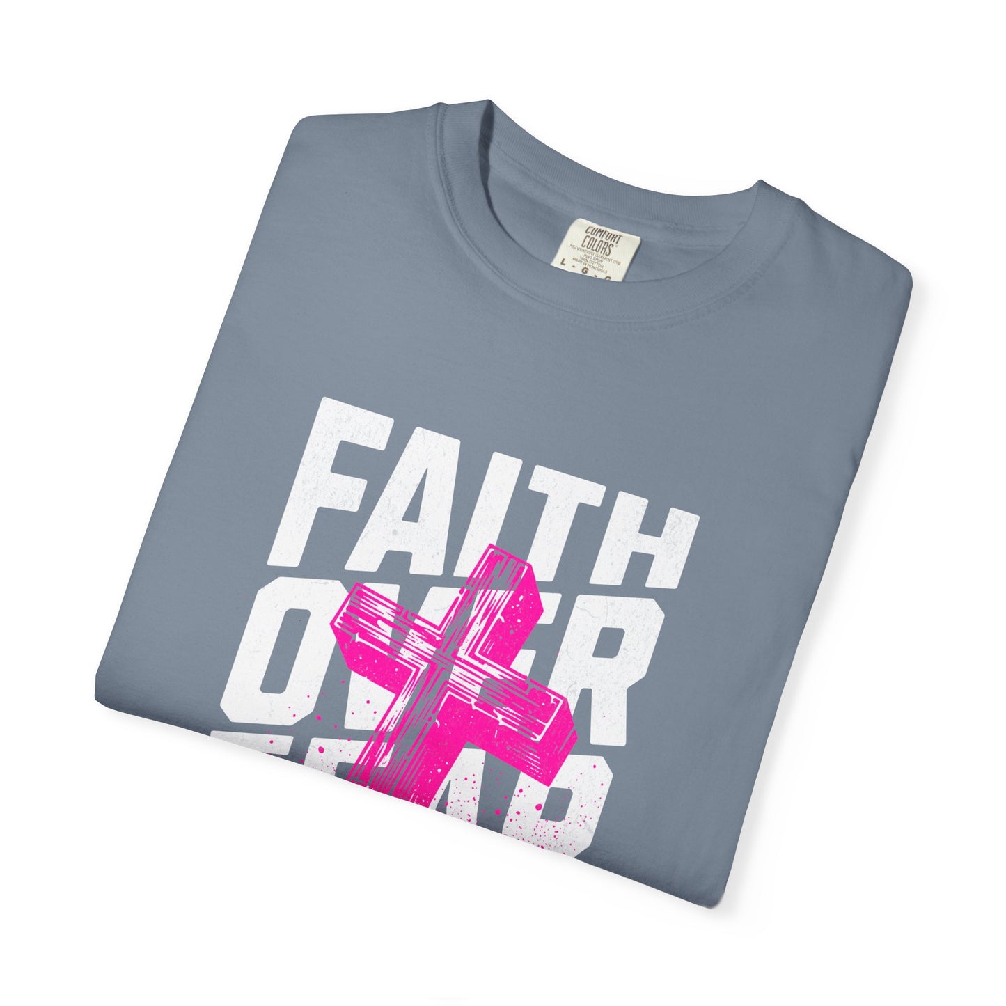 God Heals Faith Over Fear T-Shirt — Christian Cross Graphic Tee