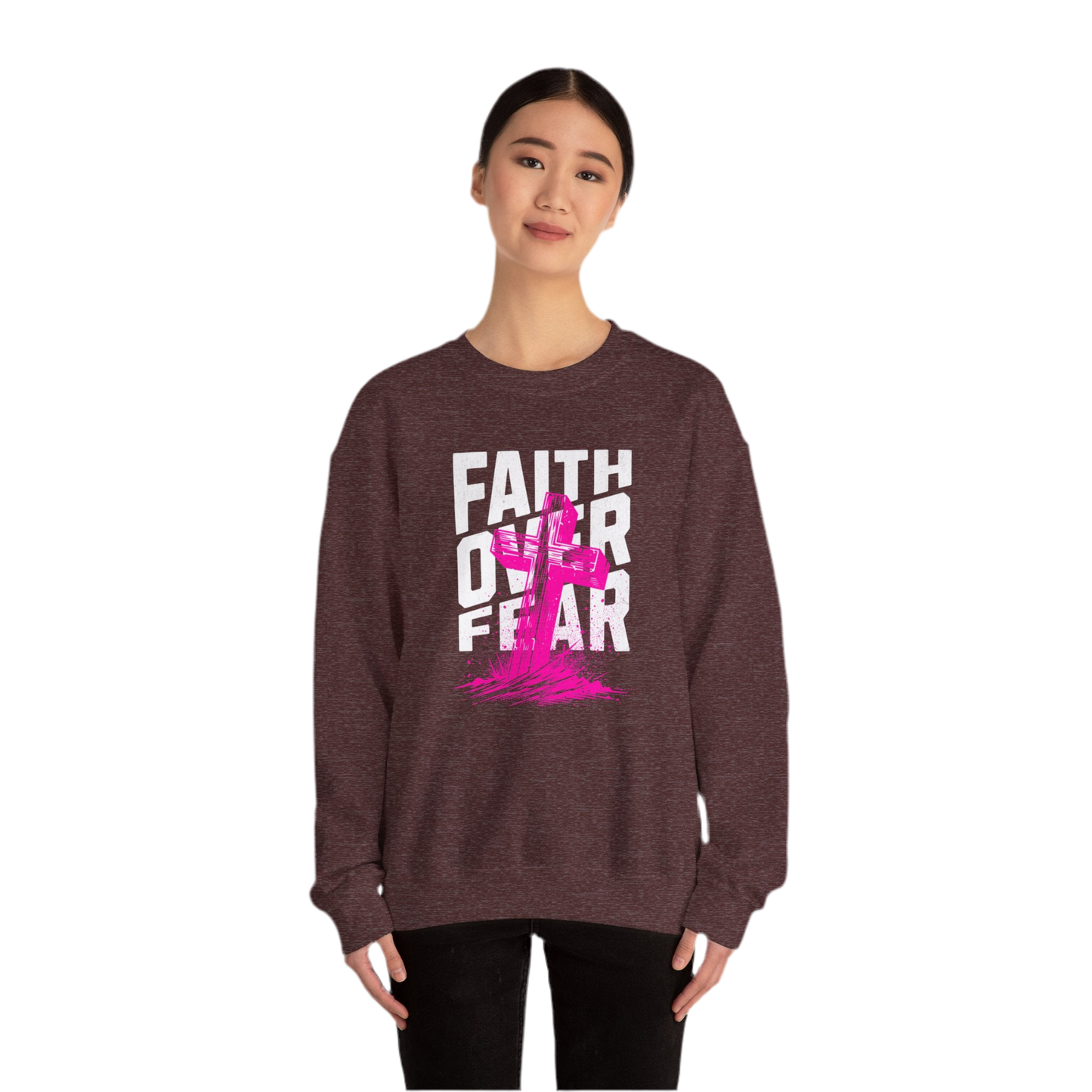 “Faith Over Fear” Crewneck Sweatshirt - Unisex Inspirational Apparel