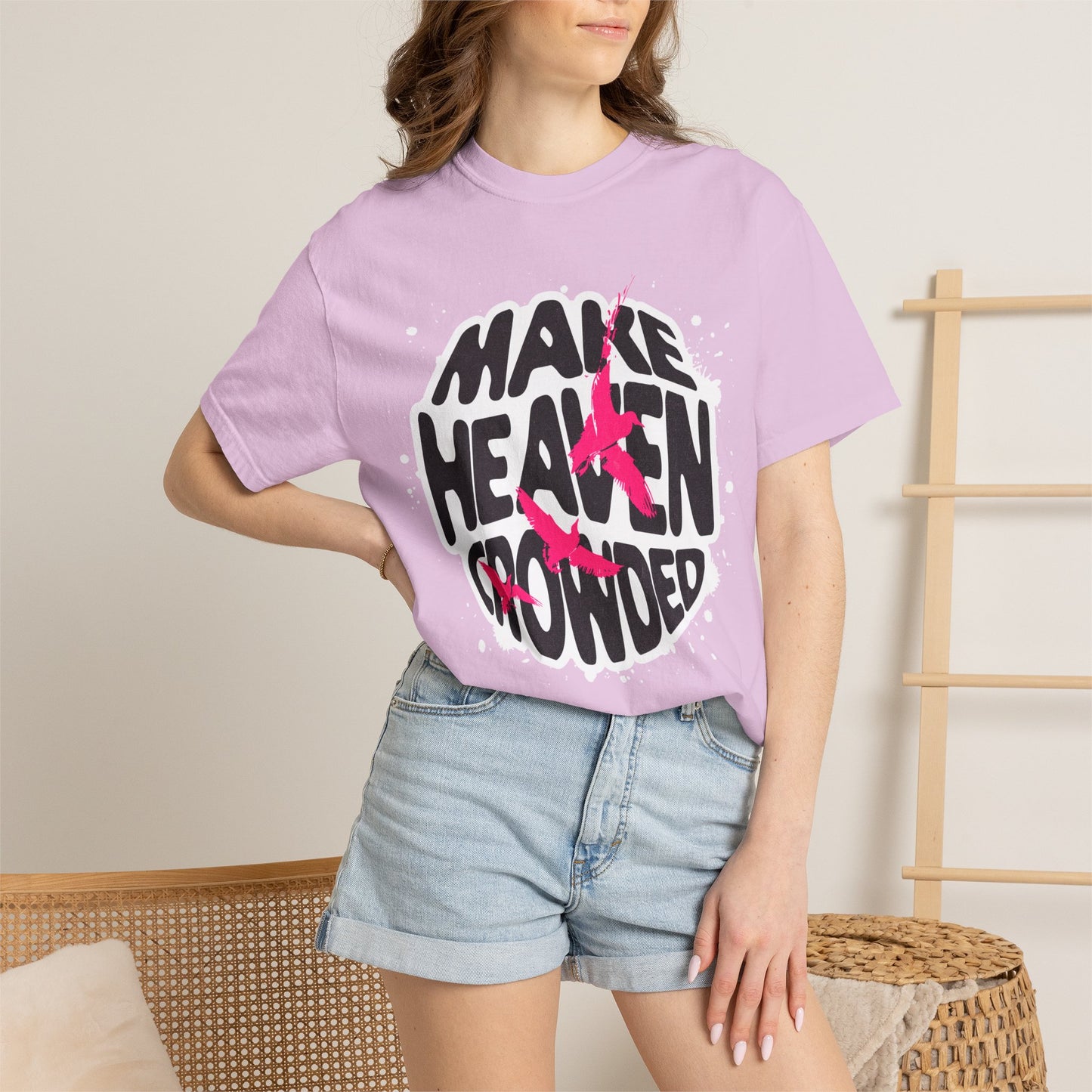 God Heals T-Shirt — "Make Heaven Crowded" Bold Graphic Tee