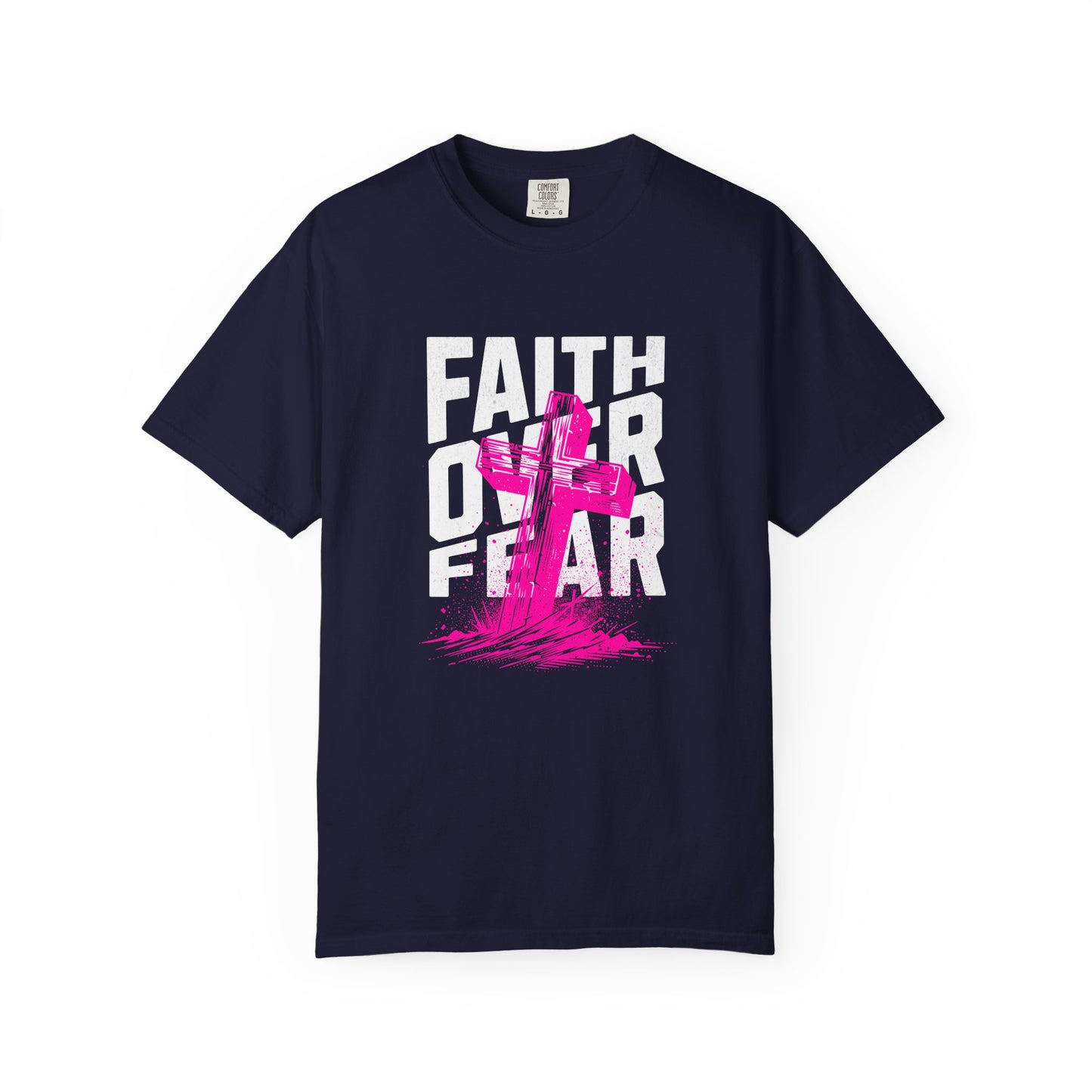 God Heals Faith Over Fear T-Shirt — Christian Cross Graphic Tee