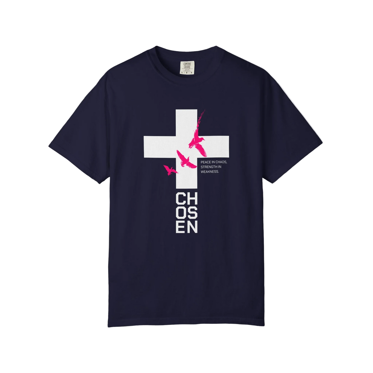 God Heals Chosen Cross T‑Shirt — Faith Graphic Tee with Birds