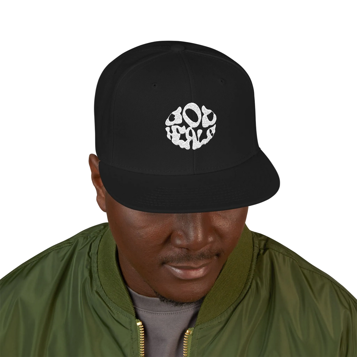 Embroidered Paw Print Snapback Hat