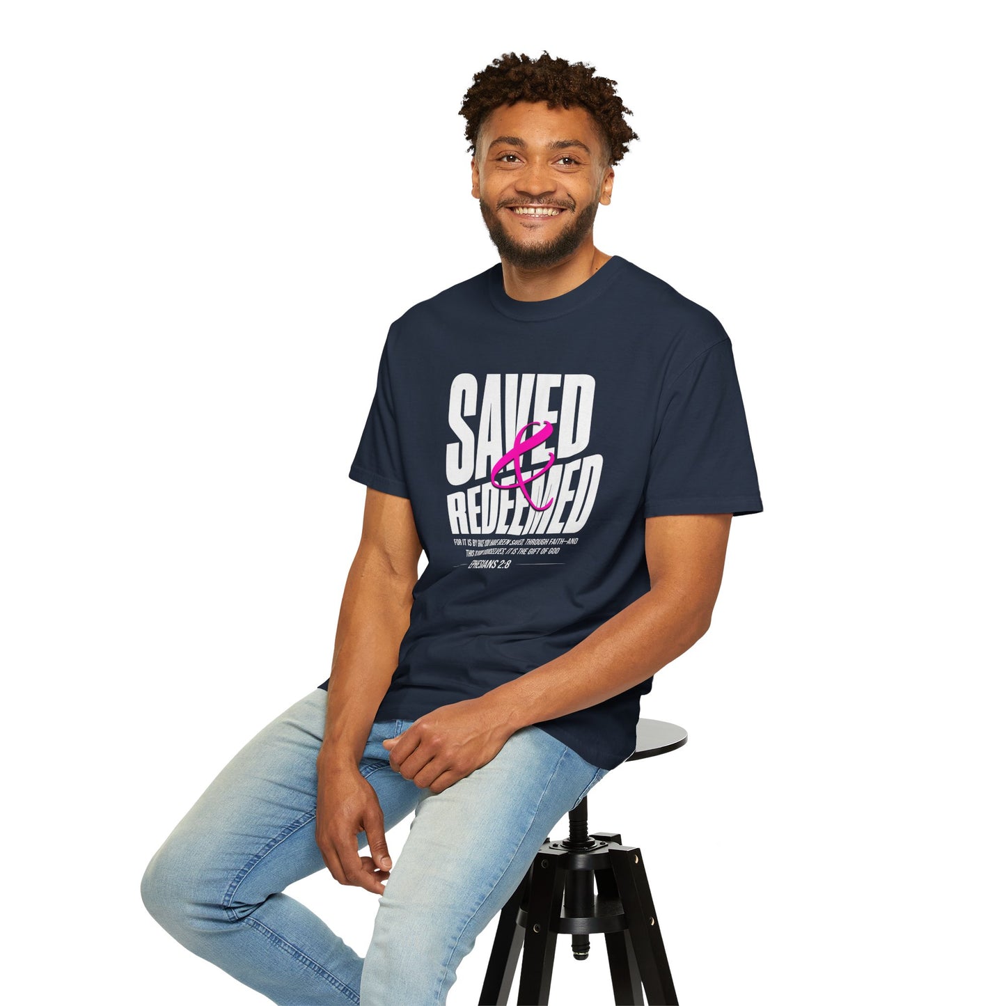 “Saved And Redeemed” Unisex Garment-Dyed T-shirt
