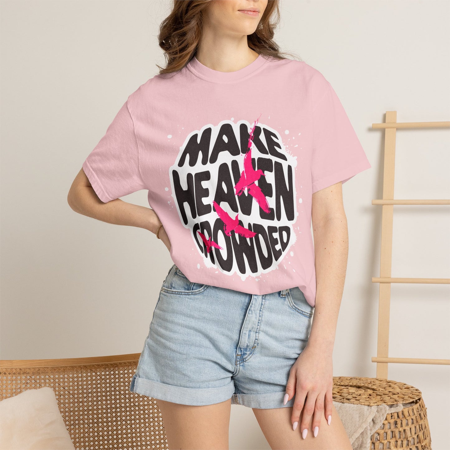God Heals T-Shirt — "Make Heaven Crowded" Bold Graphic Tee