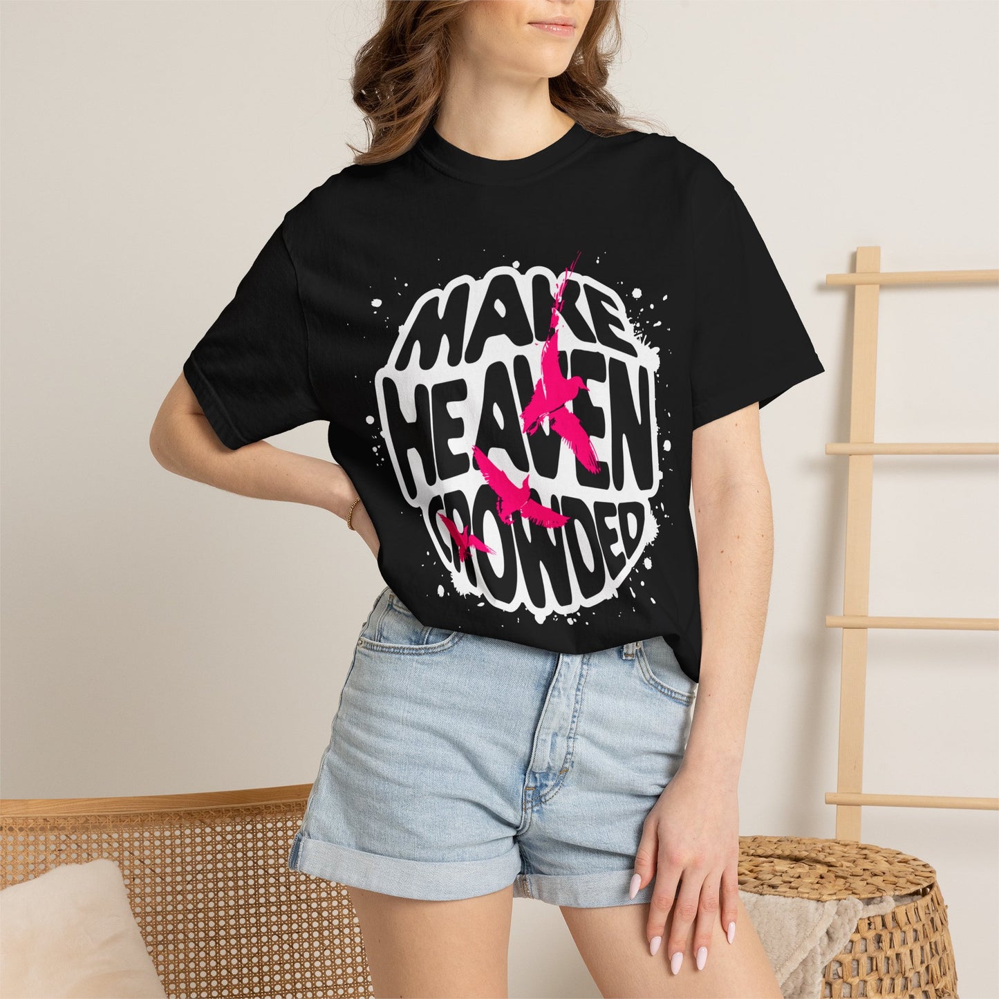 God Heals T-Shirt — "Make Heaven Crowded" Bold Graphic Tee