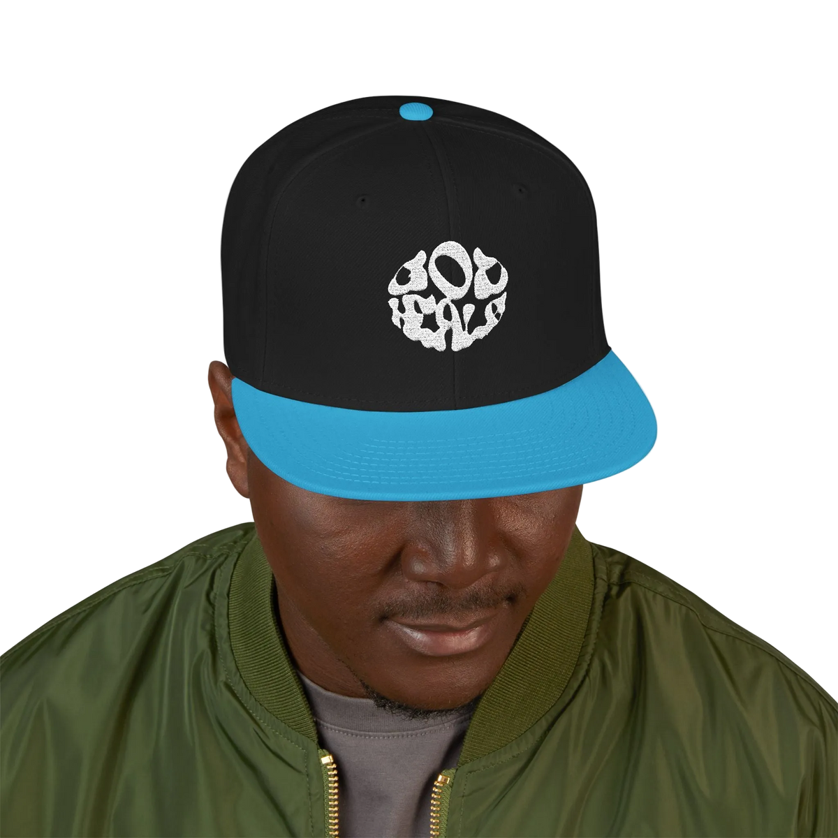 Embroidered Paw Print Snapback Hat