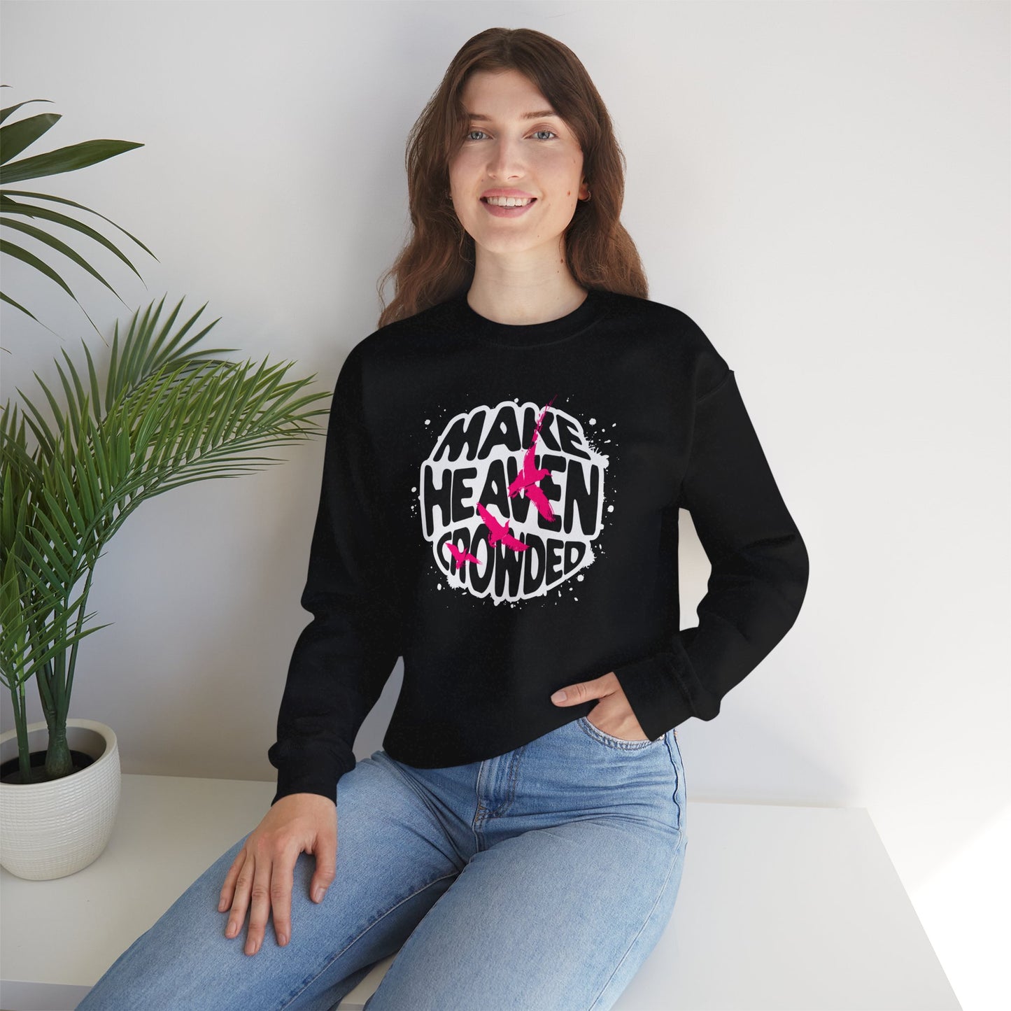 “Make Heaven Crowded” Crewneck Sweatshirt | Unisex Heavy Blend for Comfort & Style
