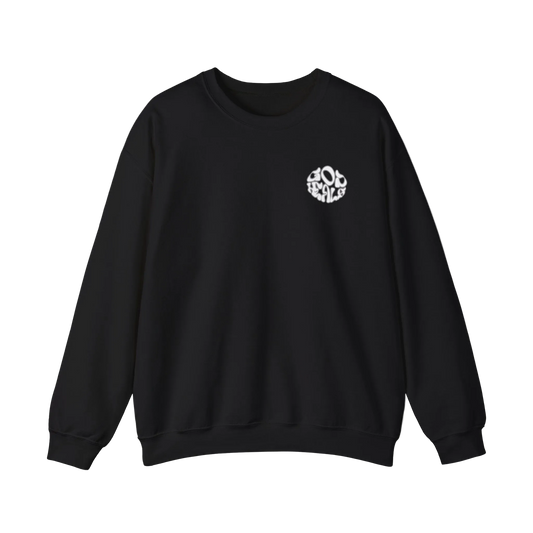 Crewneck Sweatshirt — Small White 'Do Be Kind' Retro Script Chest Logo