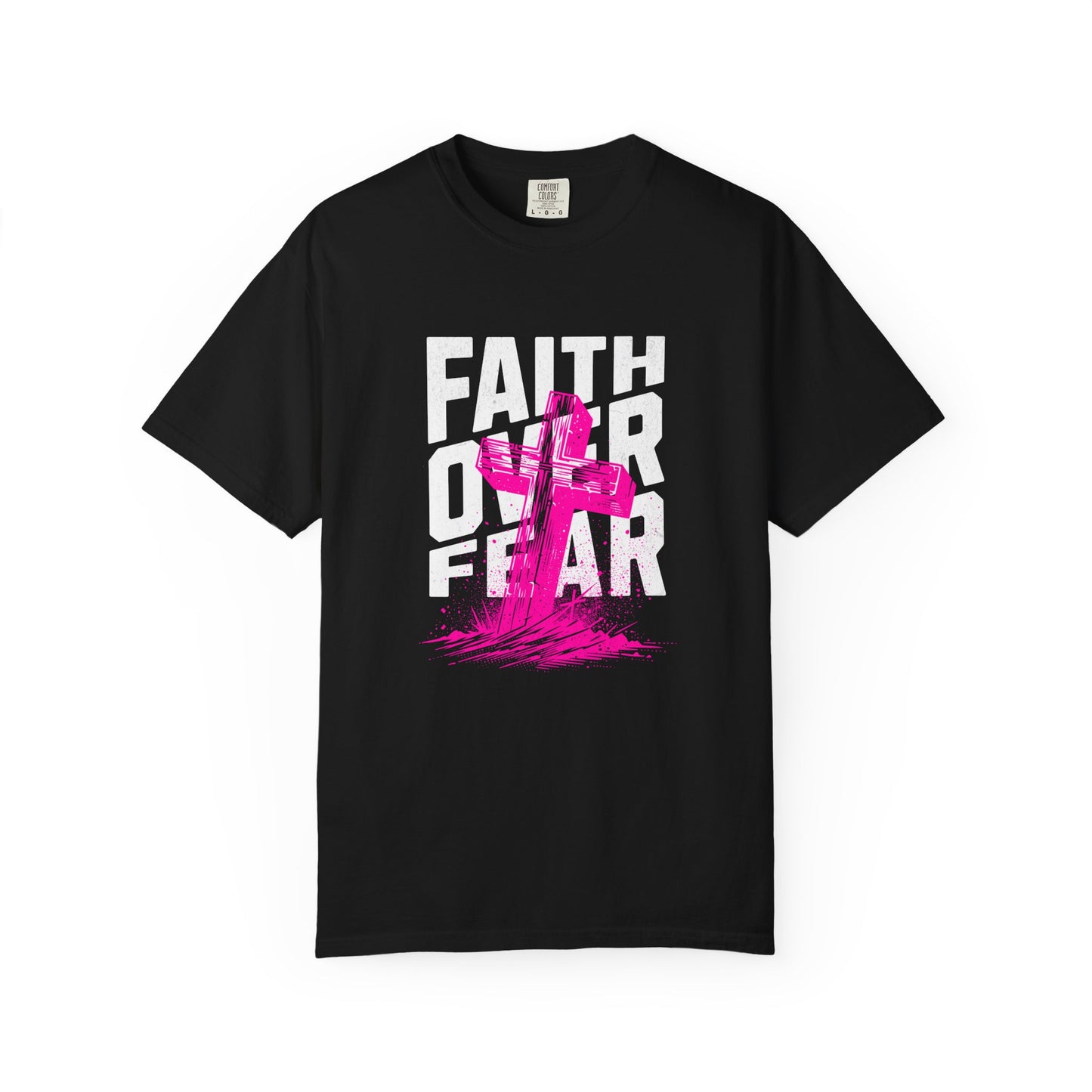 God Heals Faith Over Fear T-Shirt — Christian Cross Graphic Tee