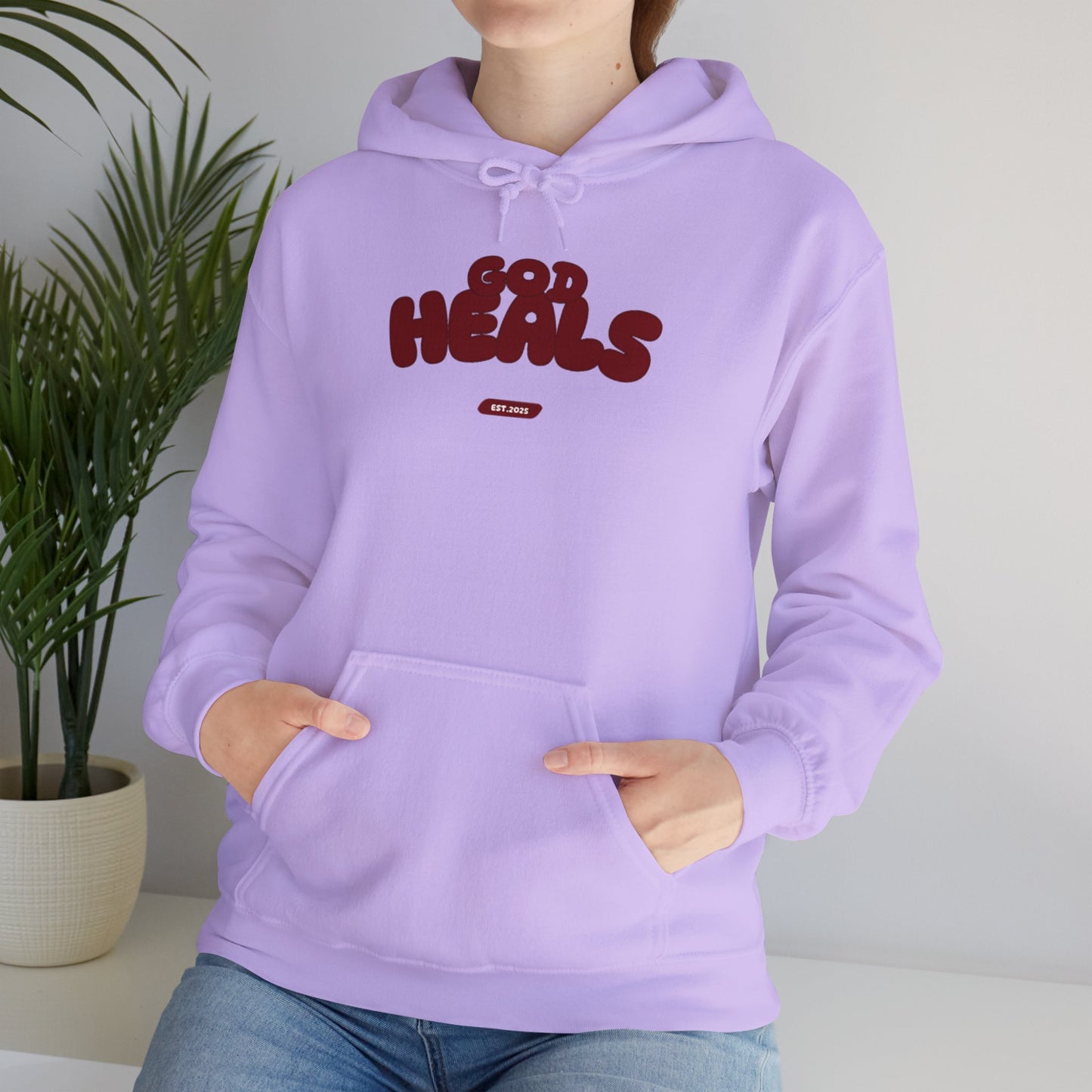 “God Heals” (Maroon Letter Color) Hoodie