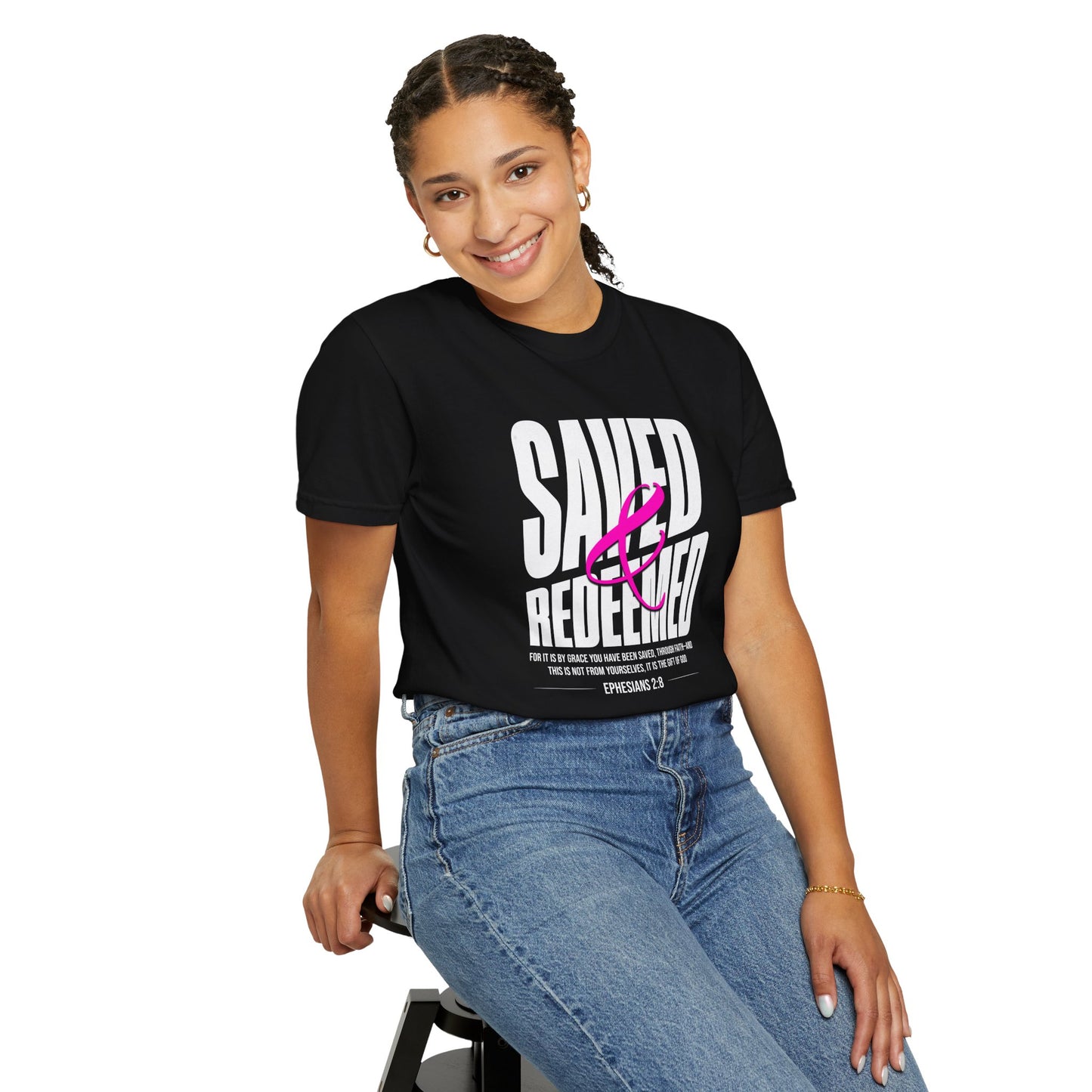 “Saved And Redeemed” Unisex Garment-Dyed T-shirt
