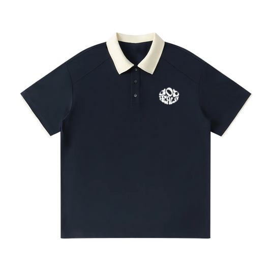 Contrast Collar Raglan Polo Shirt