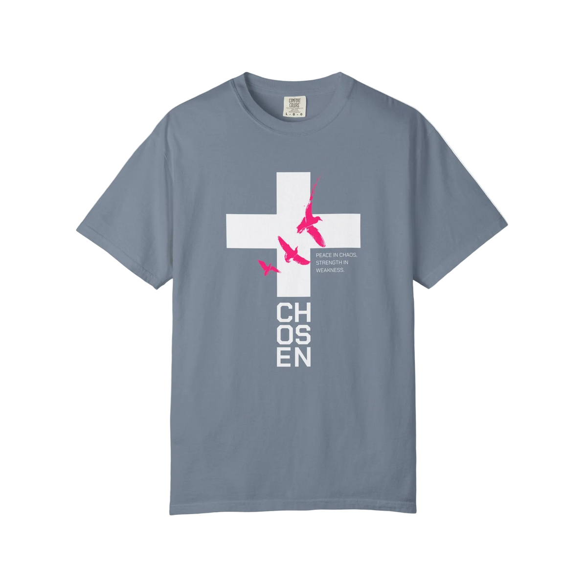 God Heals Chosen Cross T‑Shirt — Faith Graphic Tee with Birds