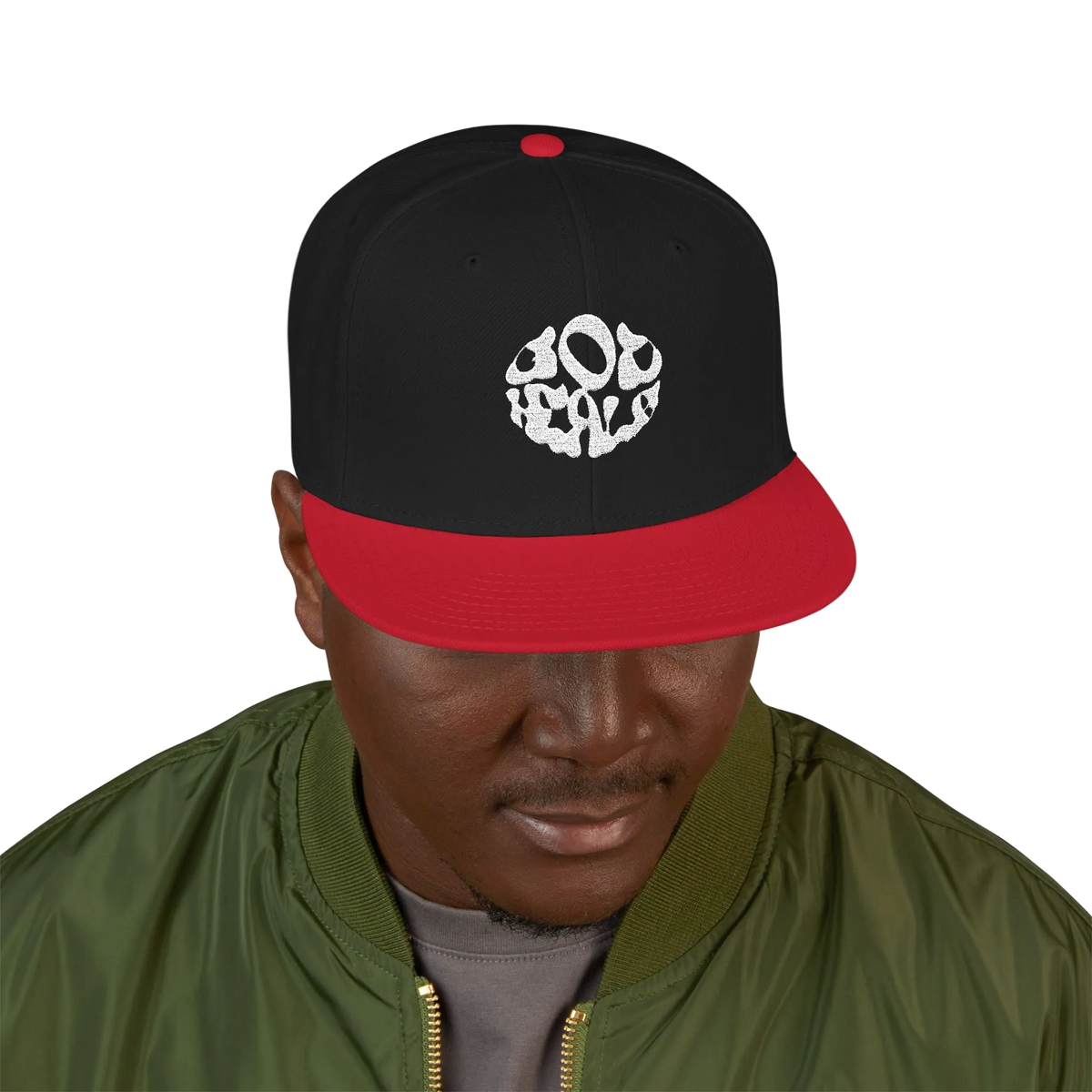 Embroidered Paw Print Snapback Hat