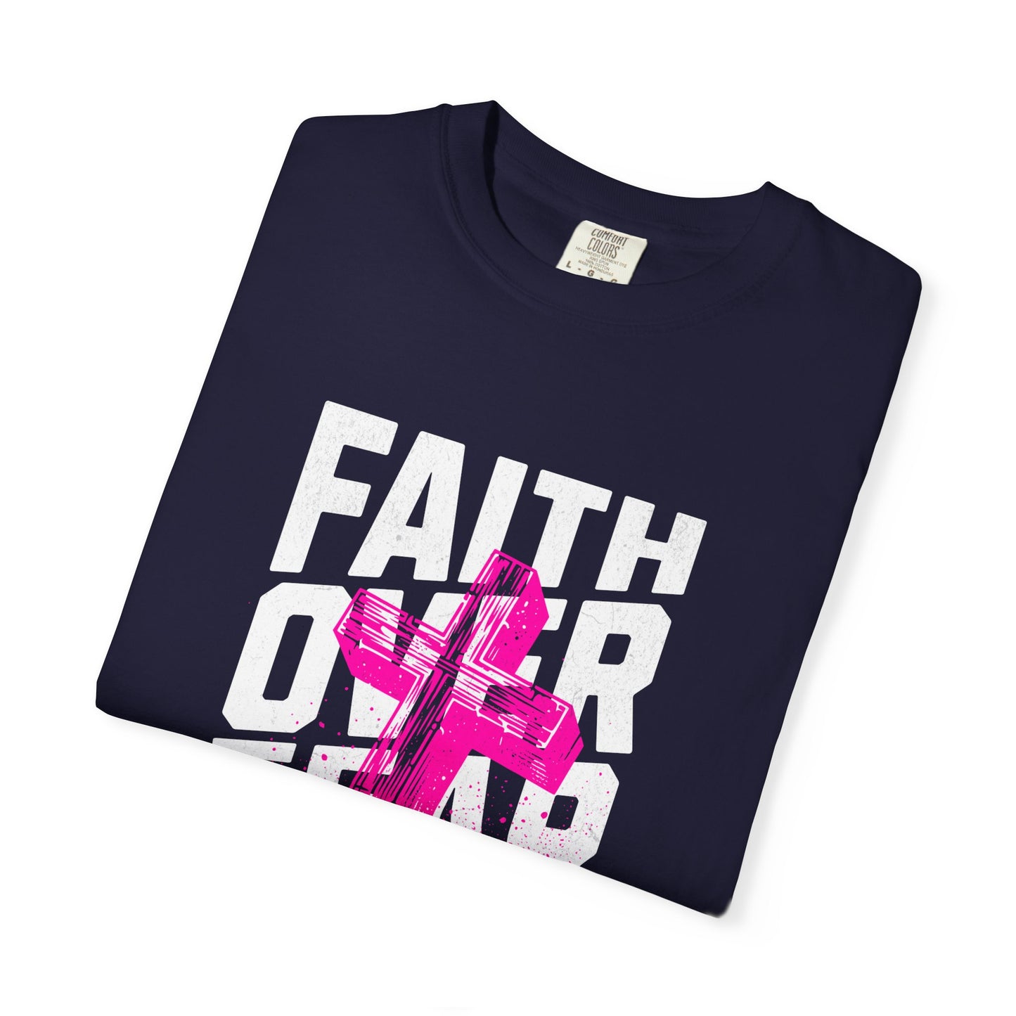 God Heals Faith Over Fear T-Shirt — Christian Cross Graphic Tee