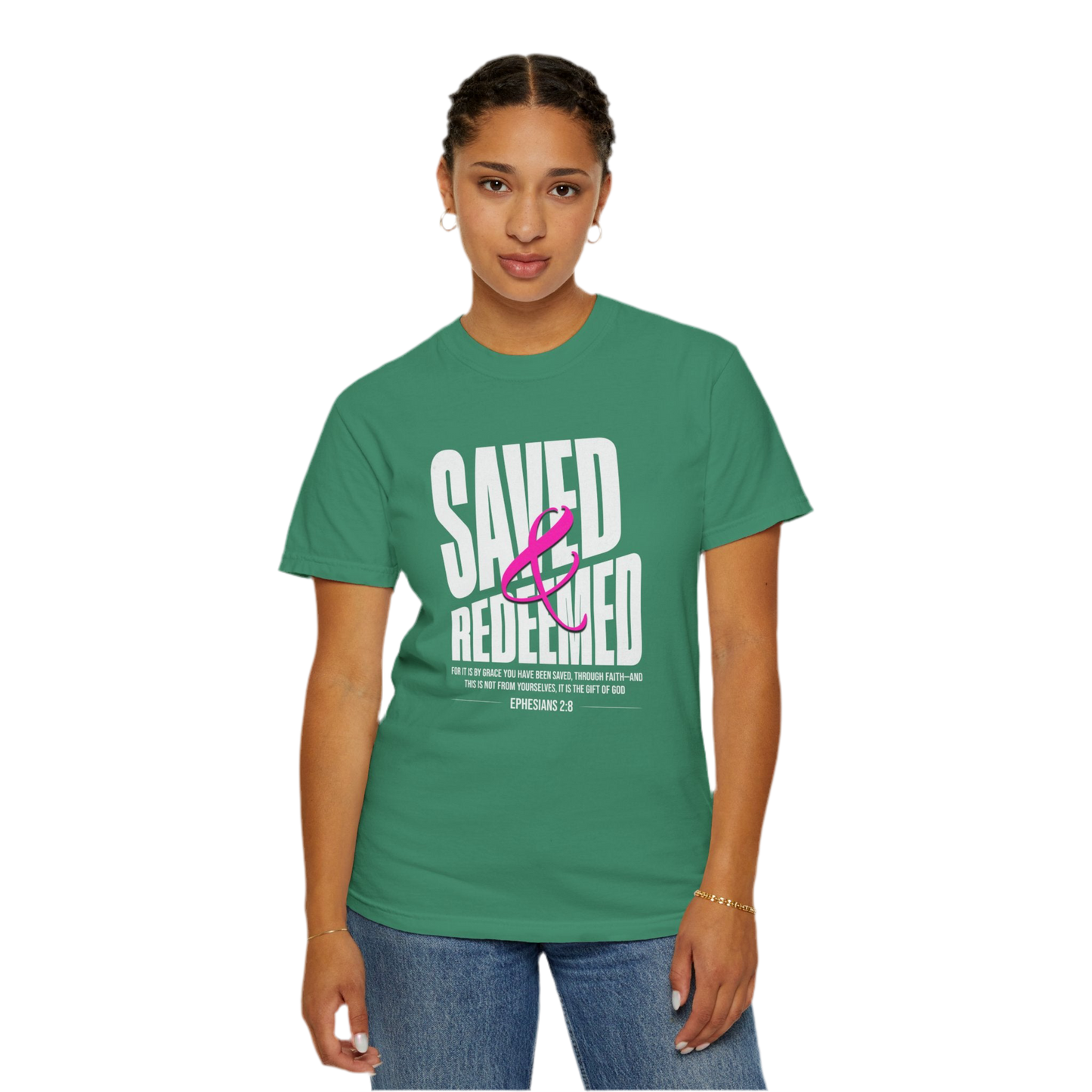 “Saved And Redeemed” Unisex Garment-Dyed T-shirt