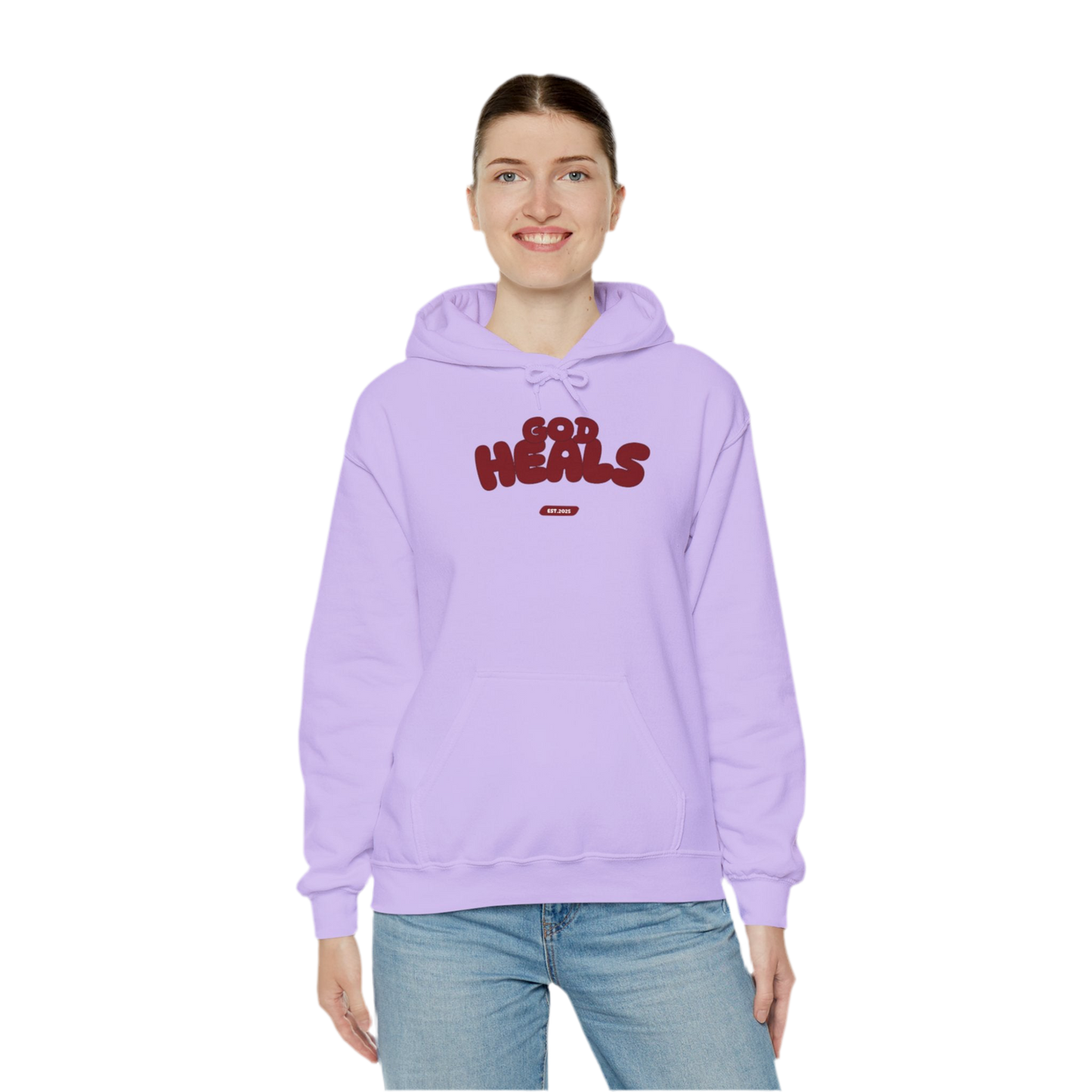 “God Heals” (Maroon Letter Color) Hoodie