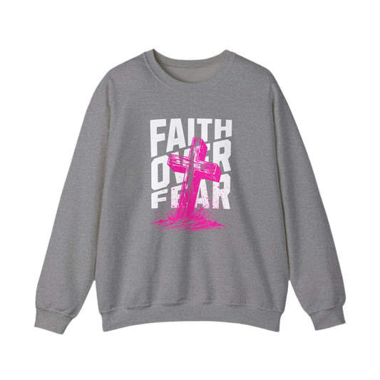 “Faith Over Fear” Crewneck Sweatshirt - Unisex Inspirational Apparel