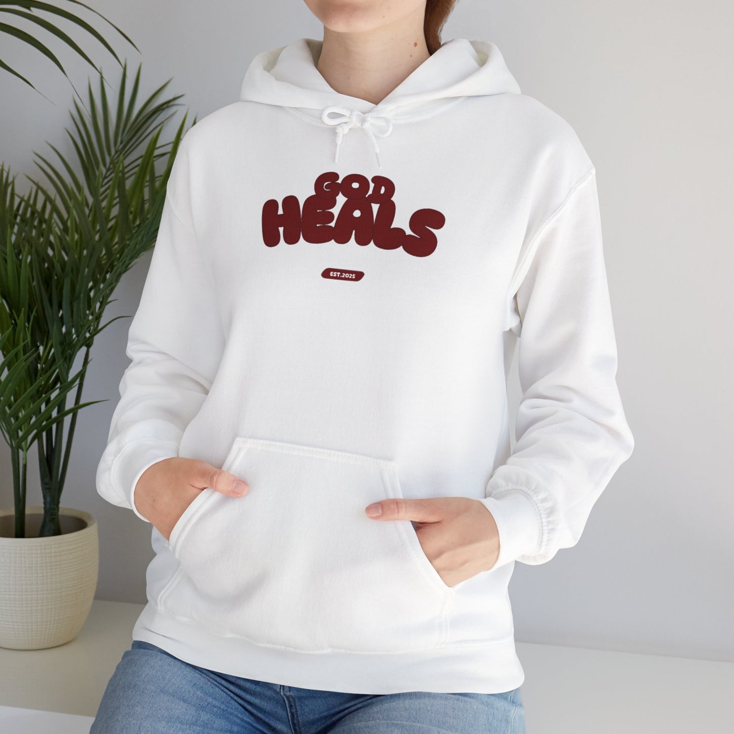 “God Heals” (Maroon Letter Color) Hoodie