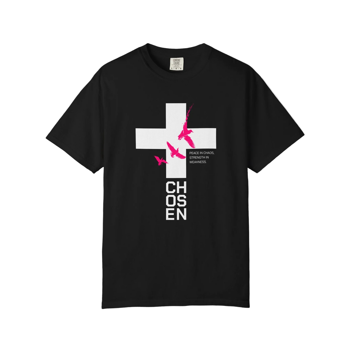 God Heals Chosen Cross T‑Shirt — Faith Graphic Tee with Birds