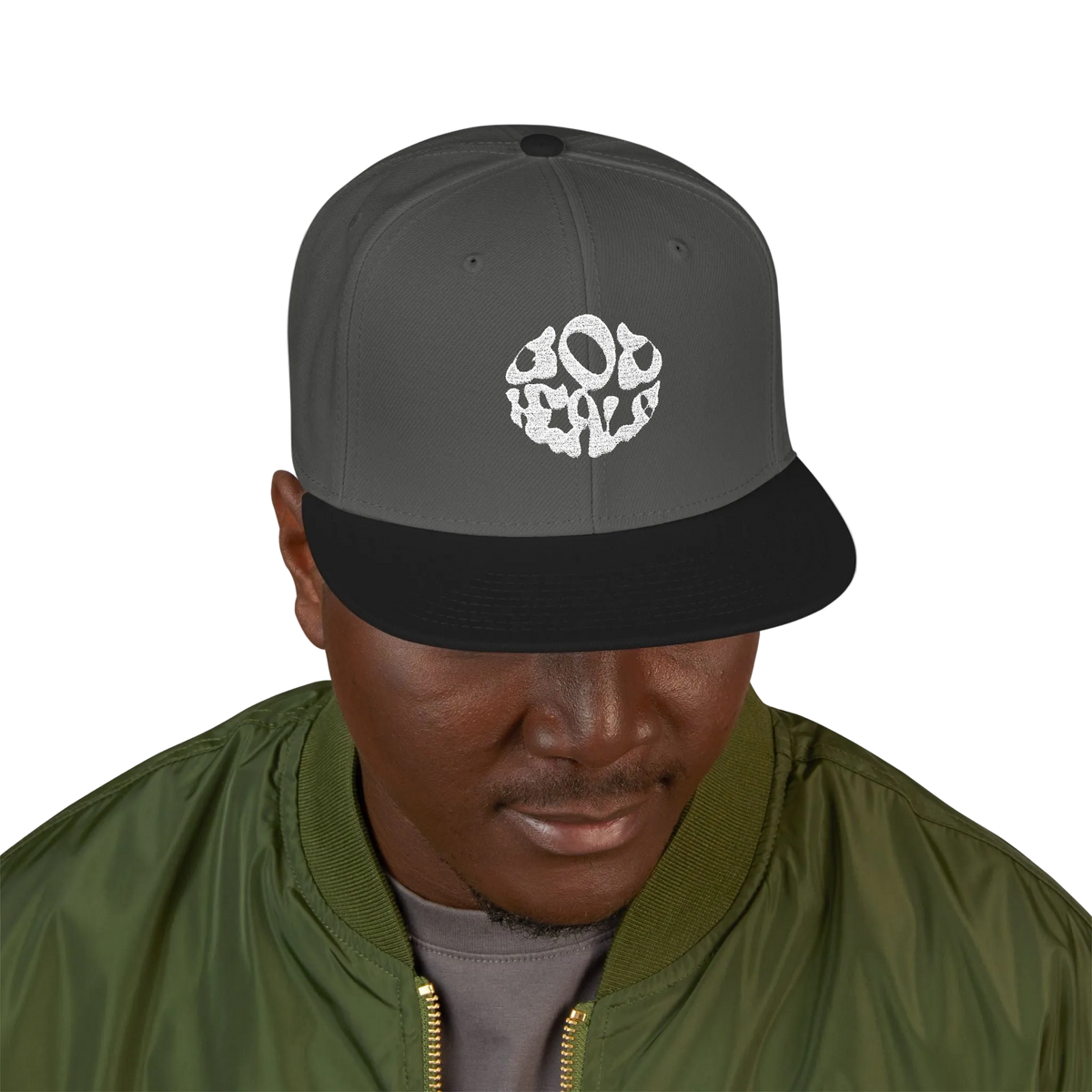 Embroidered Paw Print Snapback Hat