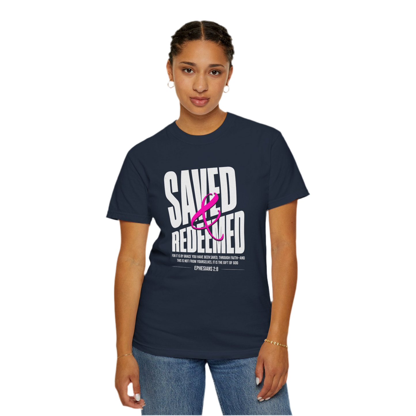 “Saved And Redeemed” Unisex Garment-Dyed T-shirt