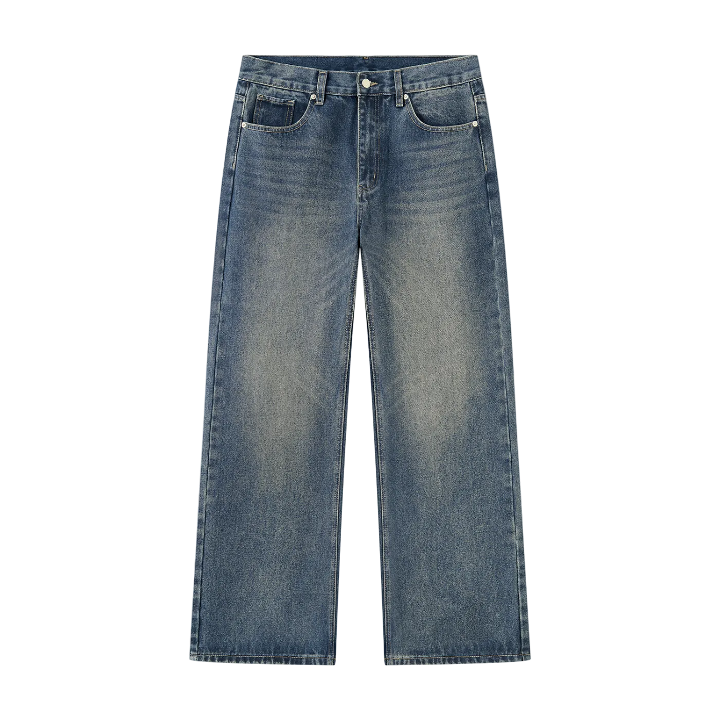 Men’s Vintage Wash Straight Leg Denim Jeans