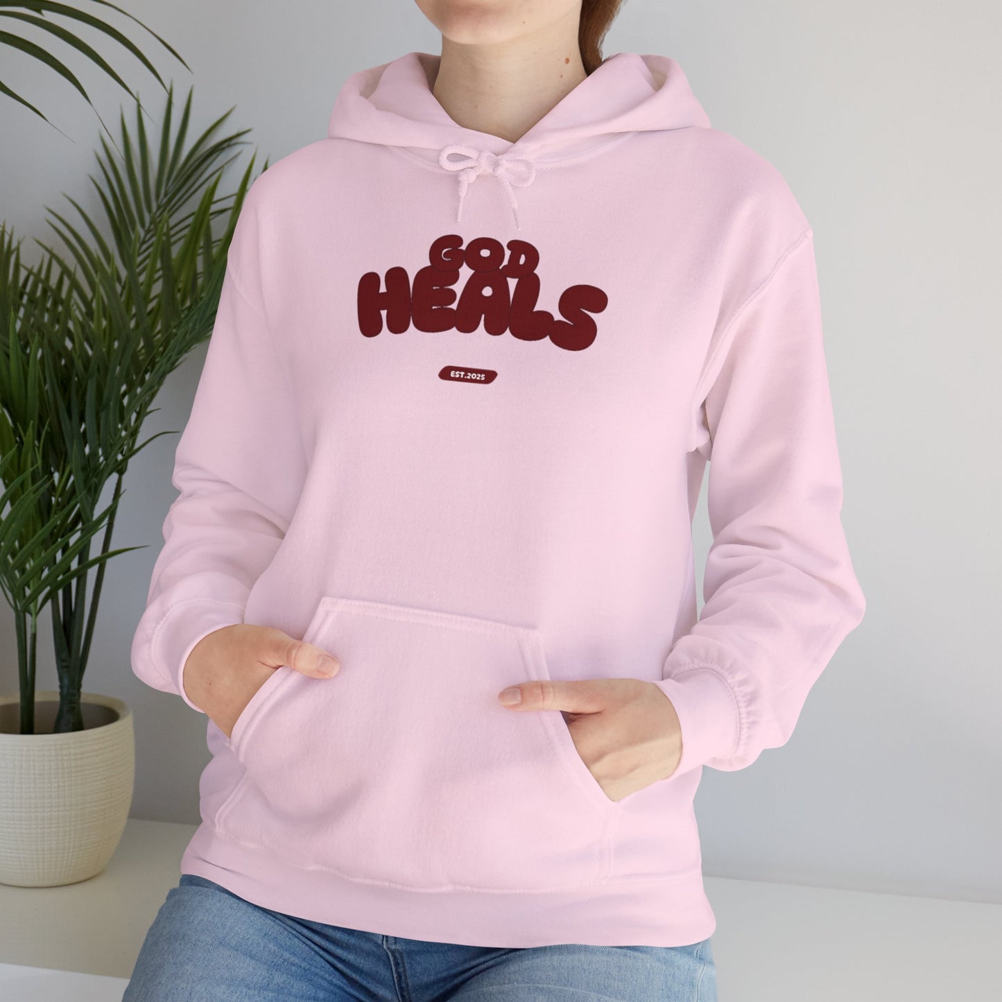 “God Heals” (Maroon Letter Color) Hoodie