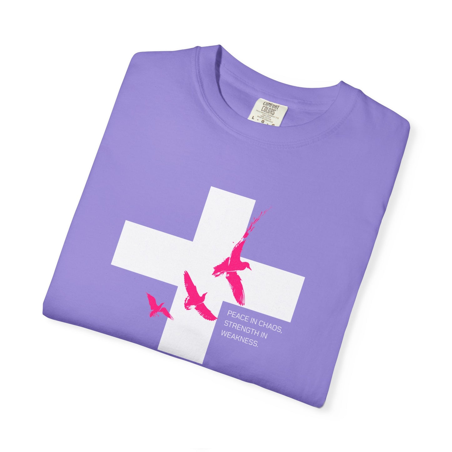 God Heals Chosen Cross T‑Shirt — Faith Graphic Tee with Birds