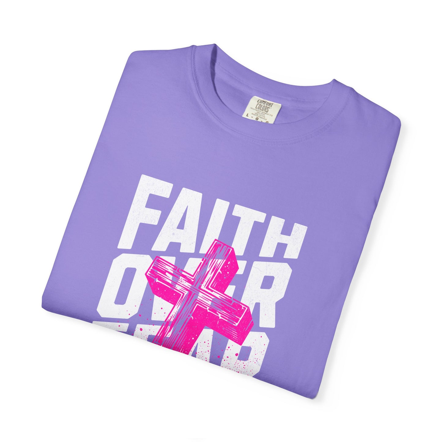 God Heals Faith Over Fear T-Shirt — Christian Cross Graphic Tee