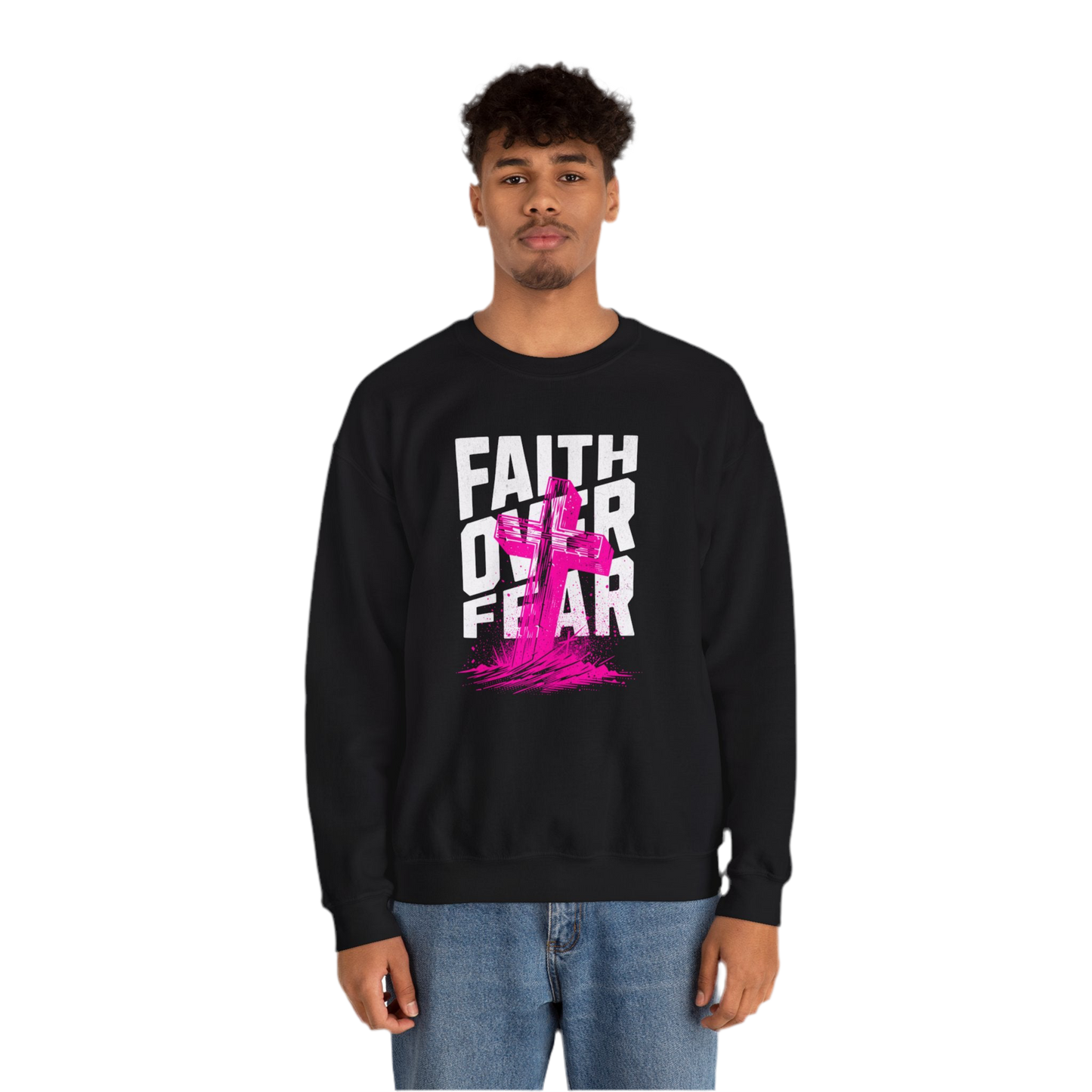 “Faith Over Fear” Crewneck Sweatshirt - Unisex Inspirational Apparel