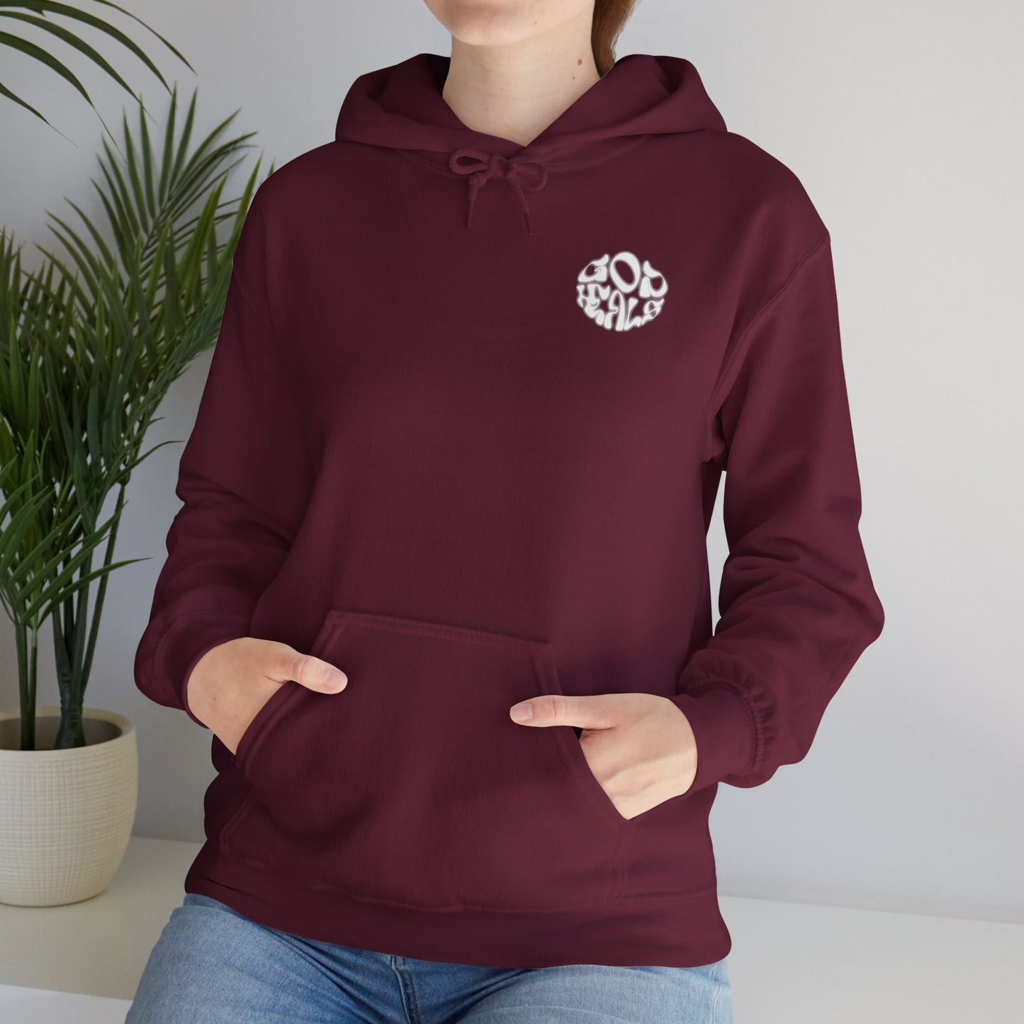 “God Heals” Heavy Blend Hoodie with Unique Design - Perfect for Casual Wear and Gifting