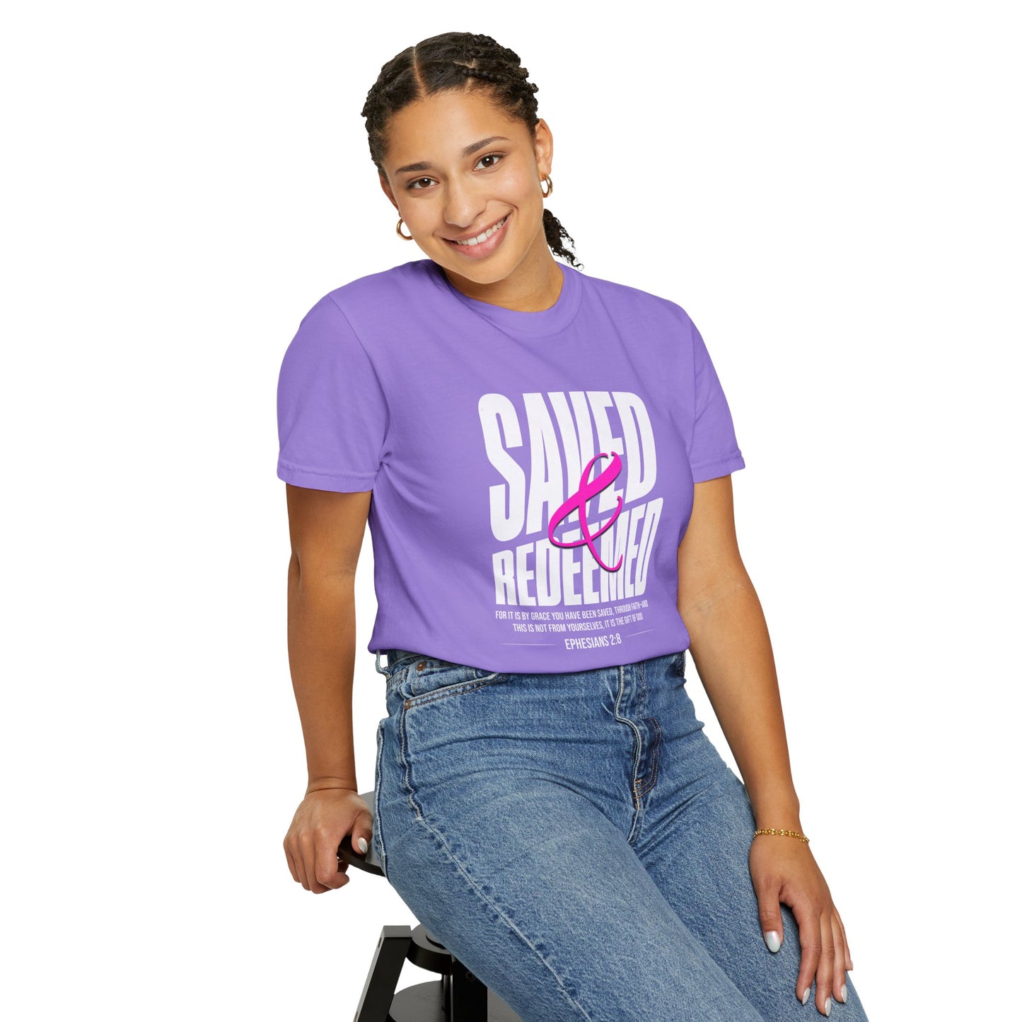 “Saved And Redeemed” Unisex Garment-Dyed T-shirt
