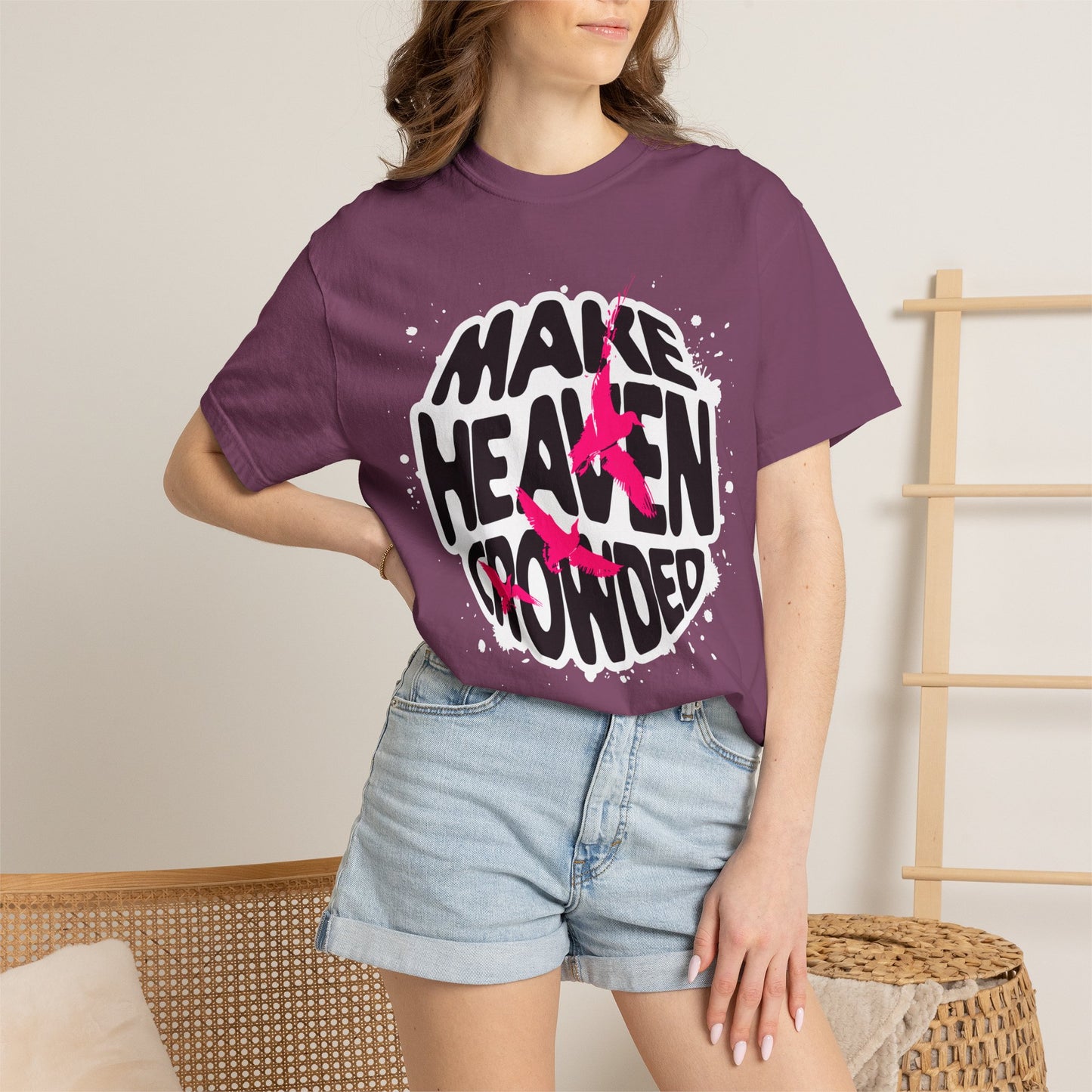God Heals T-Shirt — "Make Heaven Crowded" Bold Graphic Tee