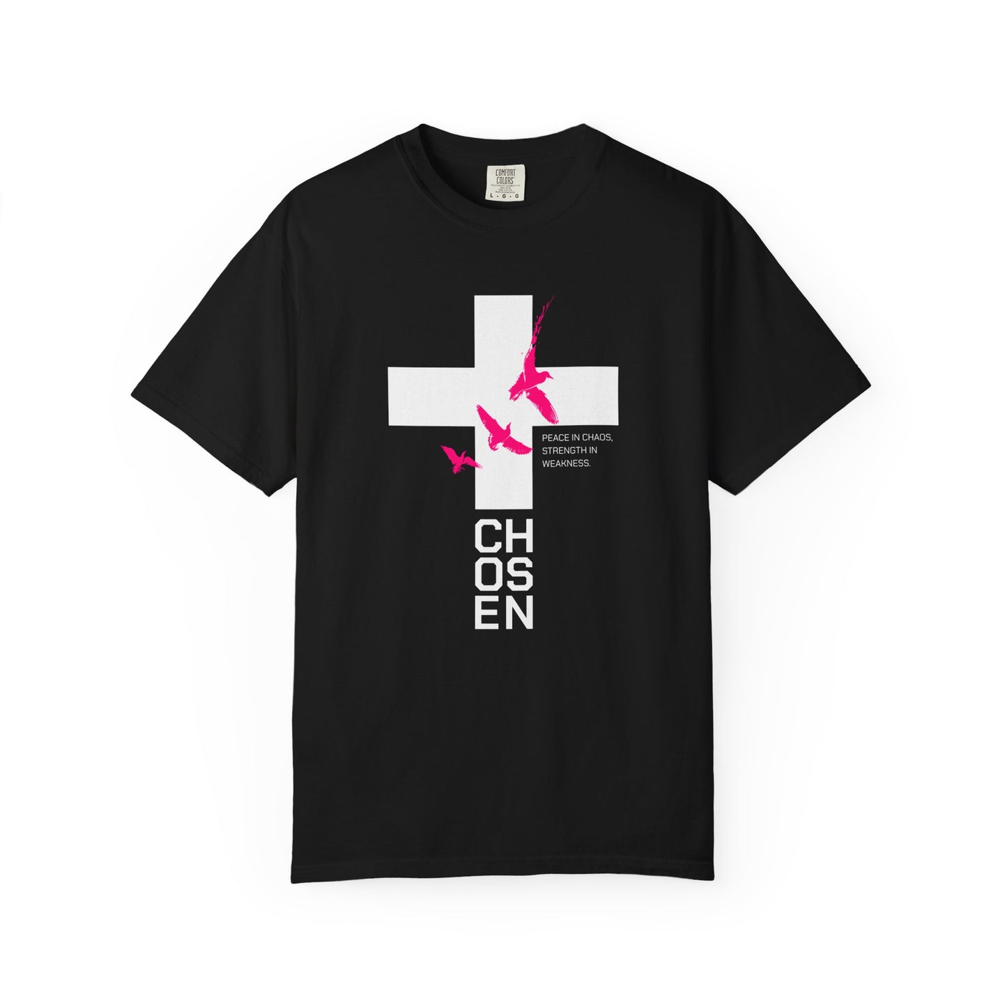 God Heals Chosen Cross T‑Shirt — Faith Graphic Tee with Birds