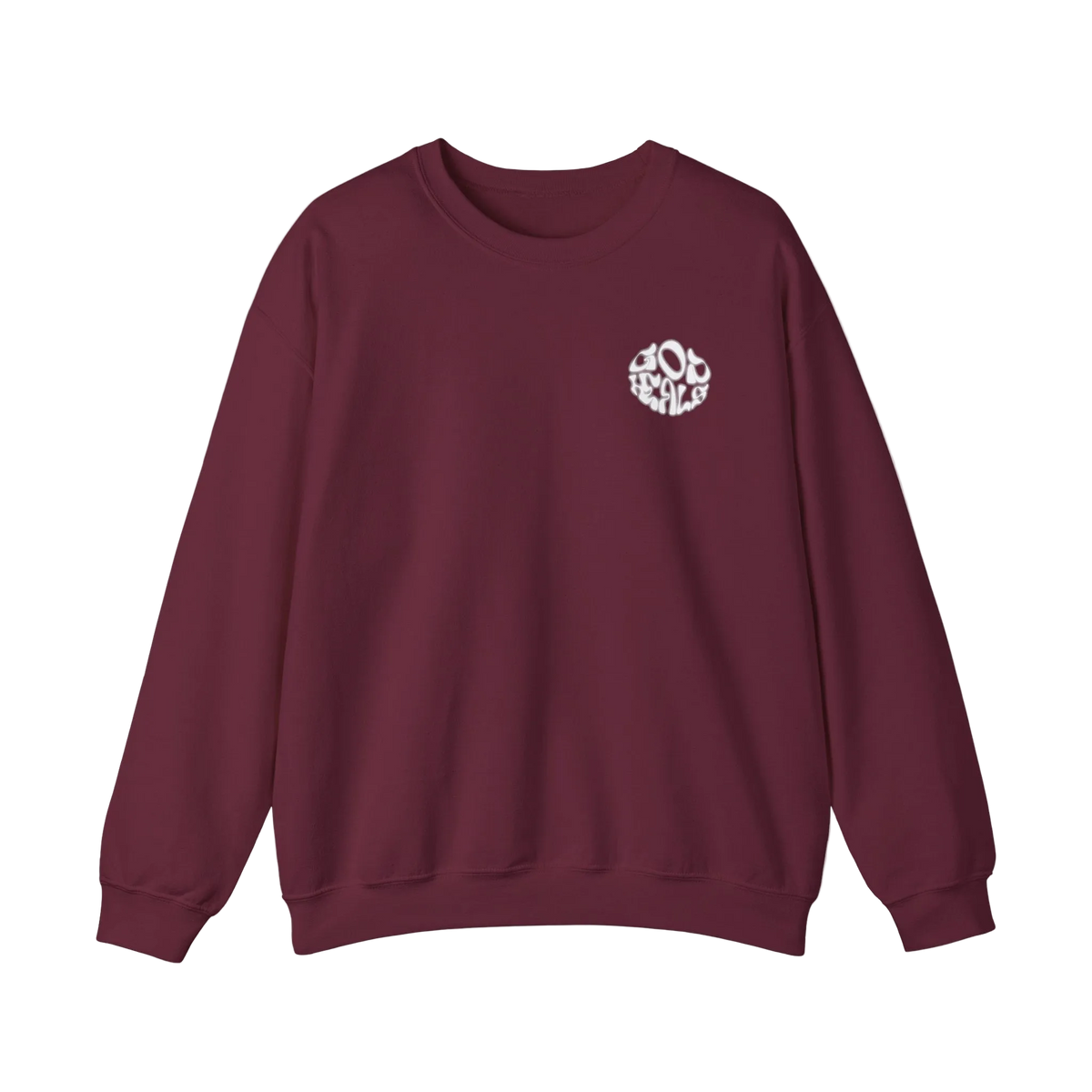 Crewneck Sweatshirt — Small White 'Do Be Kind' Retro Script Chest Logo