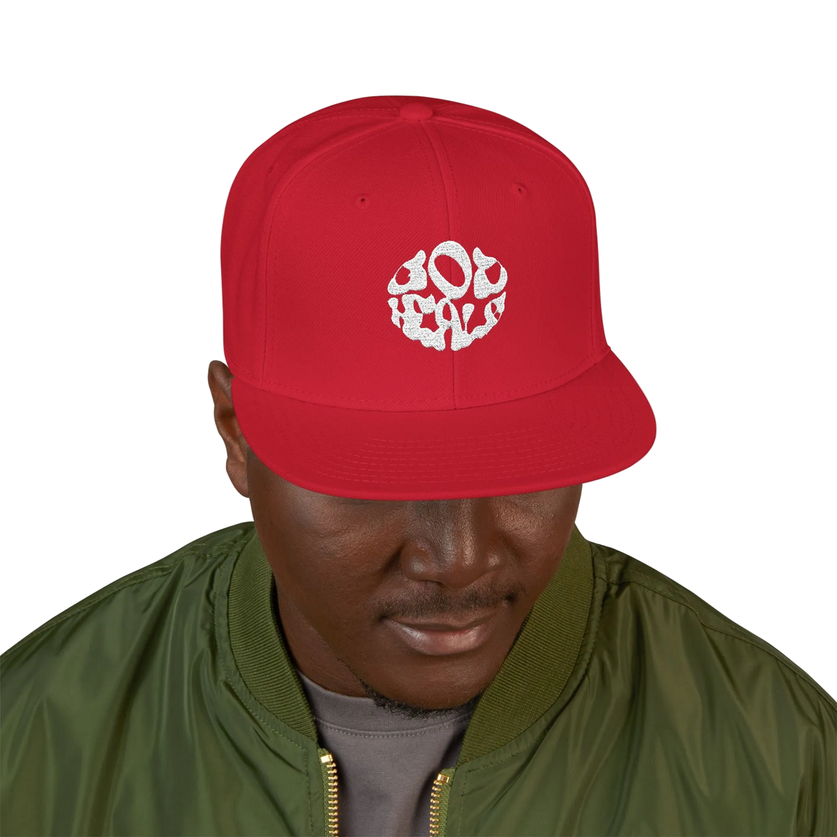 Embroidered Paw Print Snapback Hat