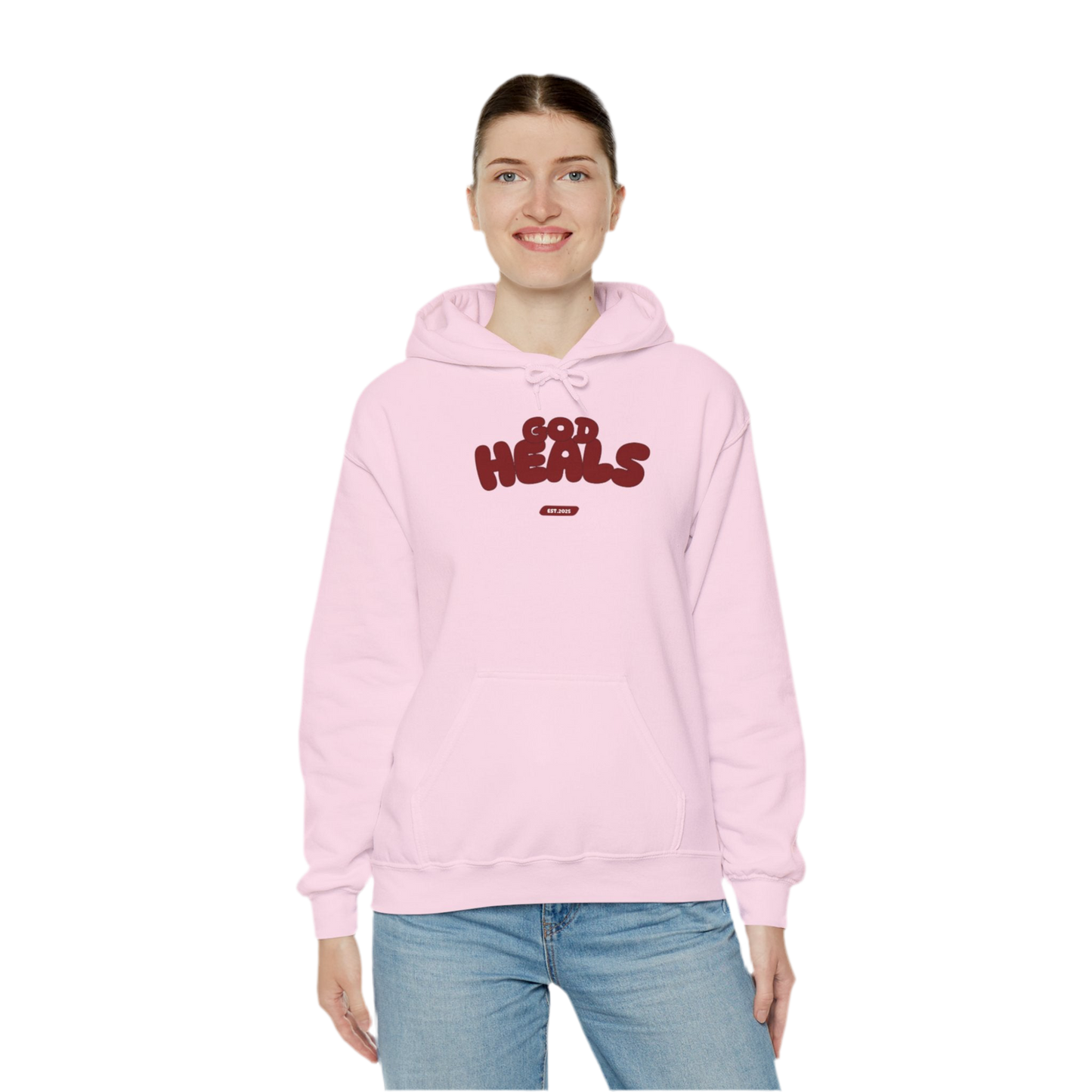 “God Heals” (Maroon Letter Color) Hoodie