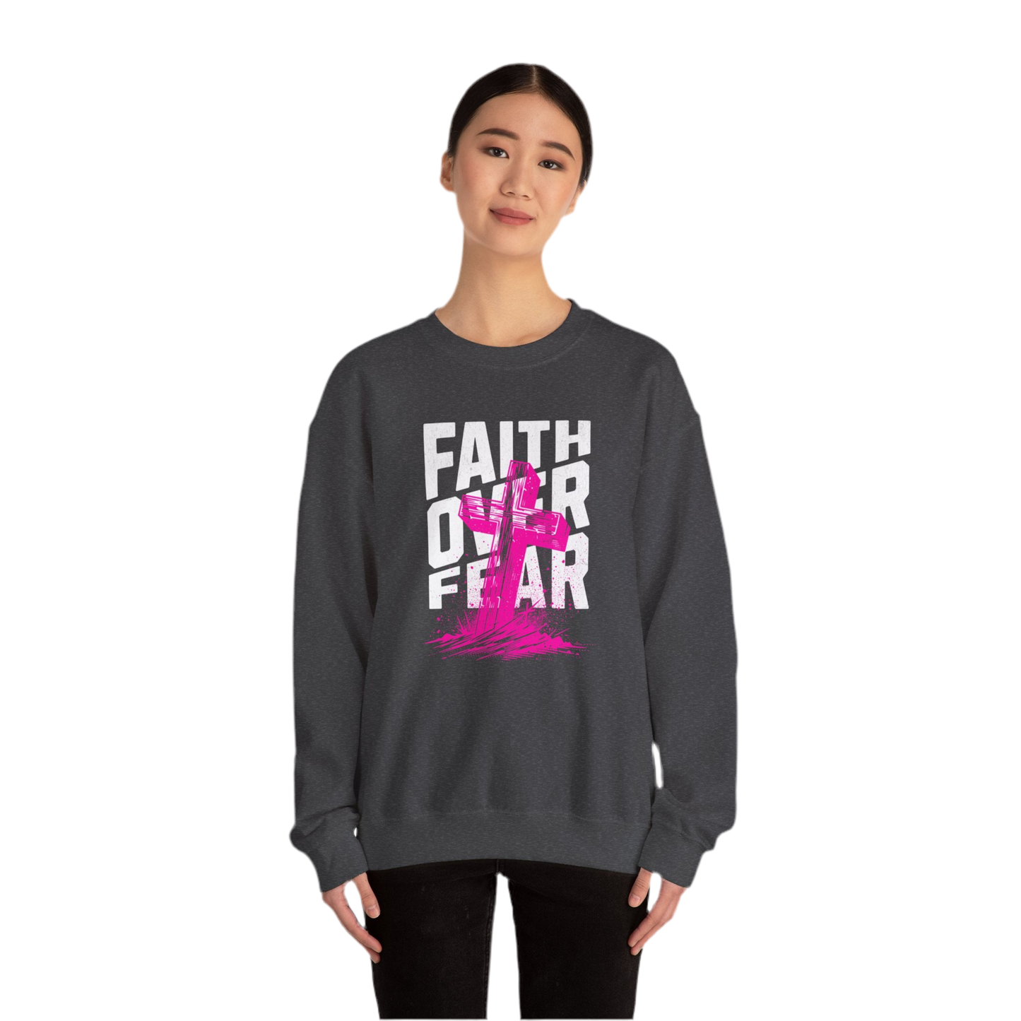 “Faith Over Fear” Crewneck Sweatshirt - Unisex Inspirational Apparel