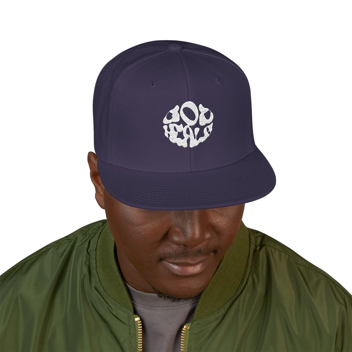 Embroidered Paw Print Snapback Hat