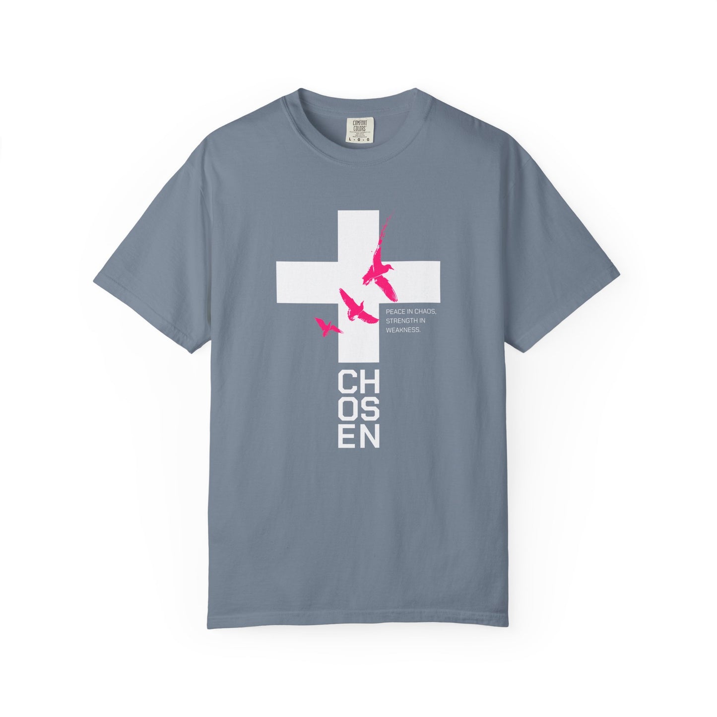 God Heals Chosen Cross T‑Shirt — Faith Graphic Tee with Birds